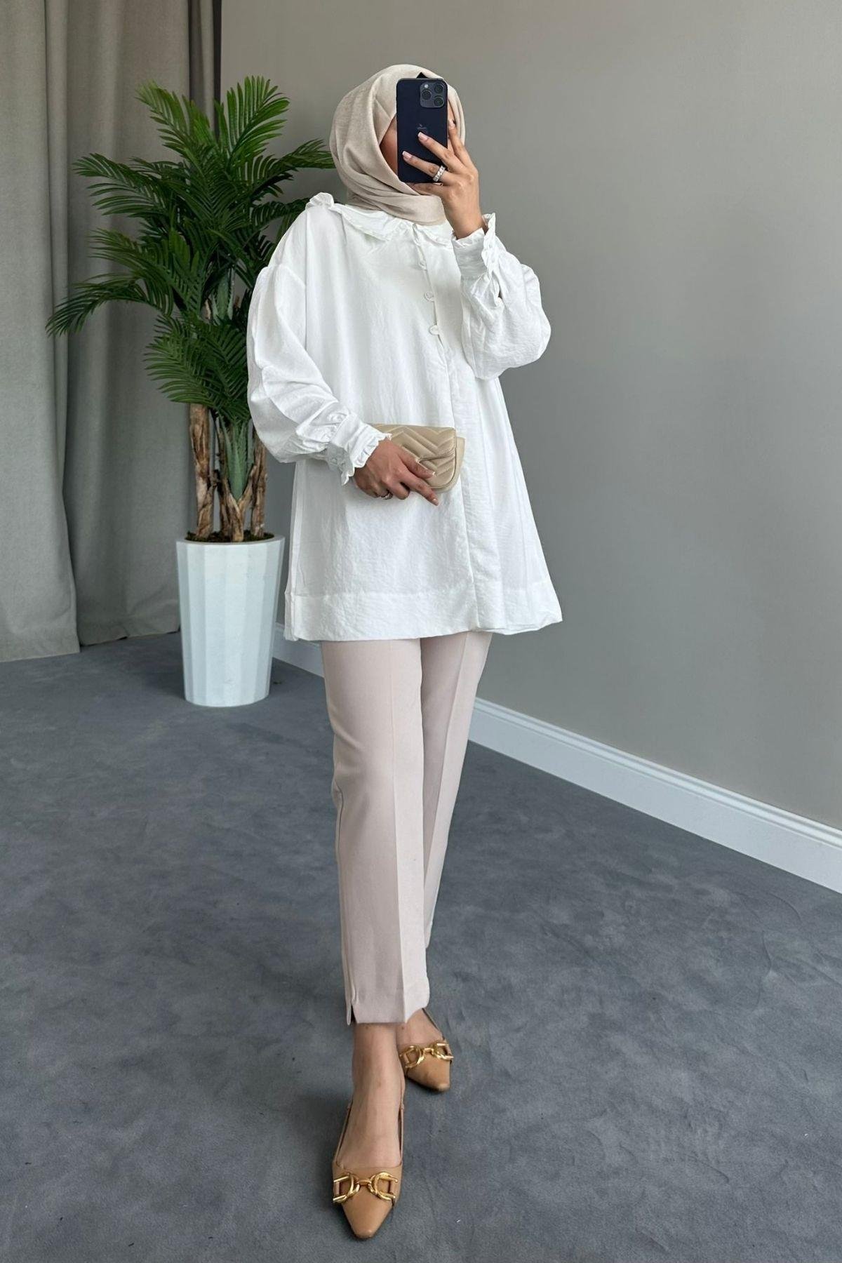 Bebe Yaka Gömlek Beyaz, Fiyatları 