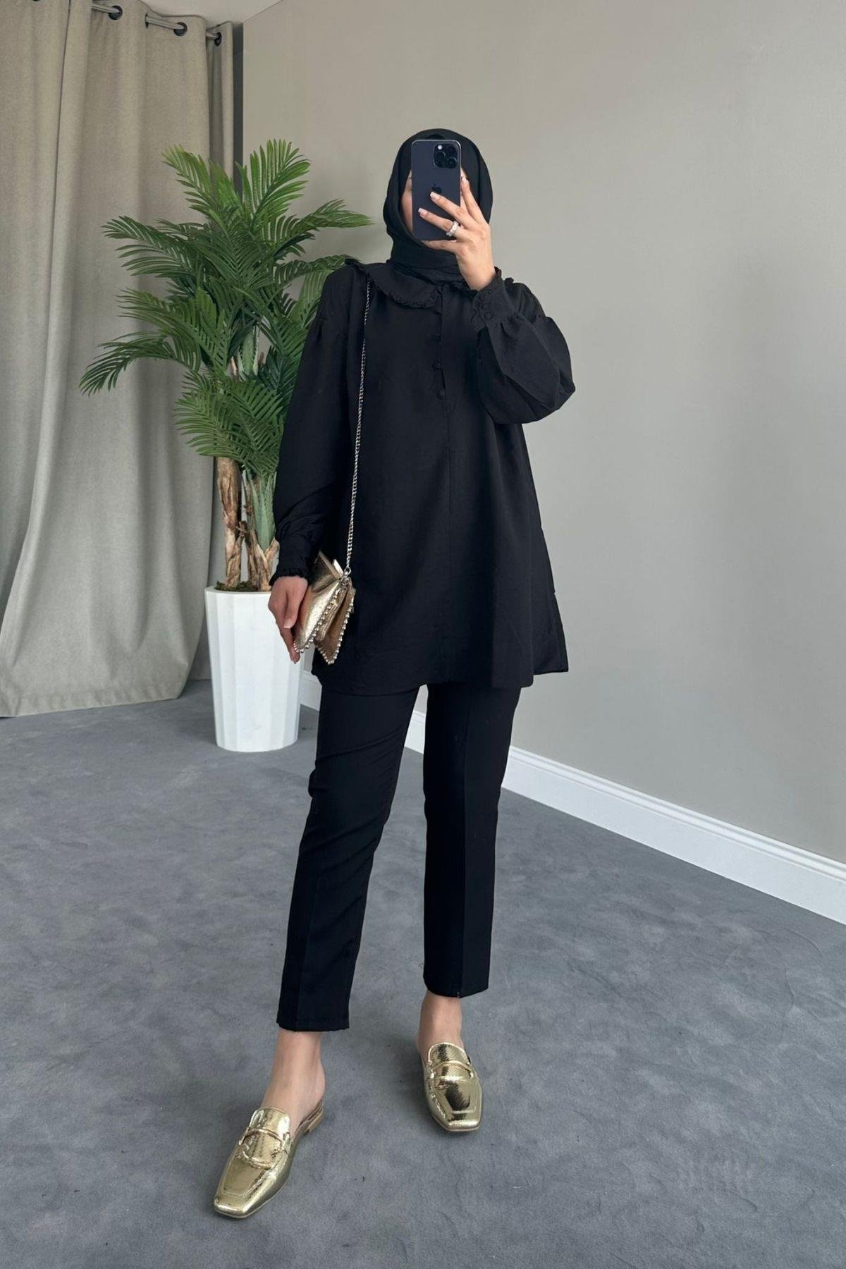 Bebe Yaka Gömlek Siyah, Fiyatları 