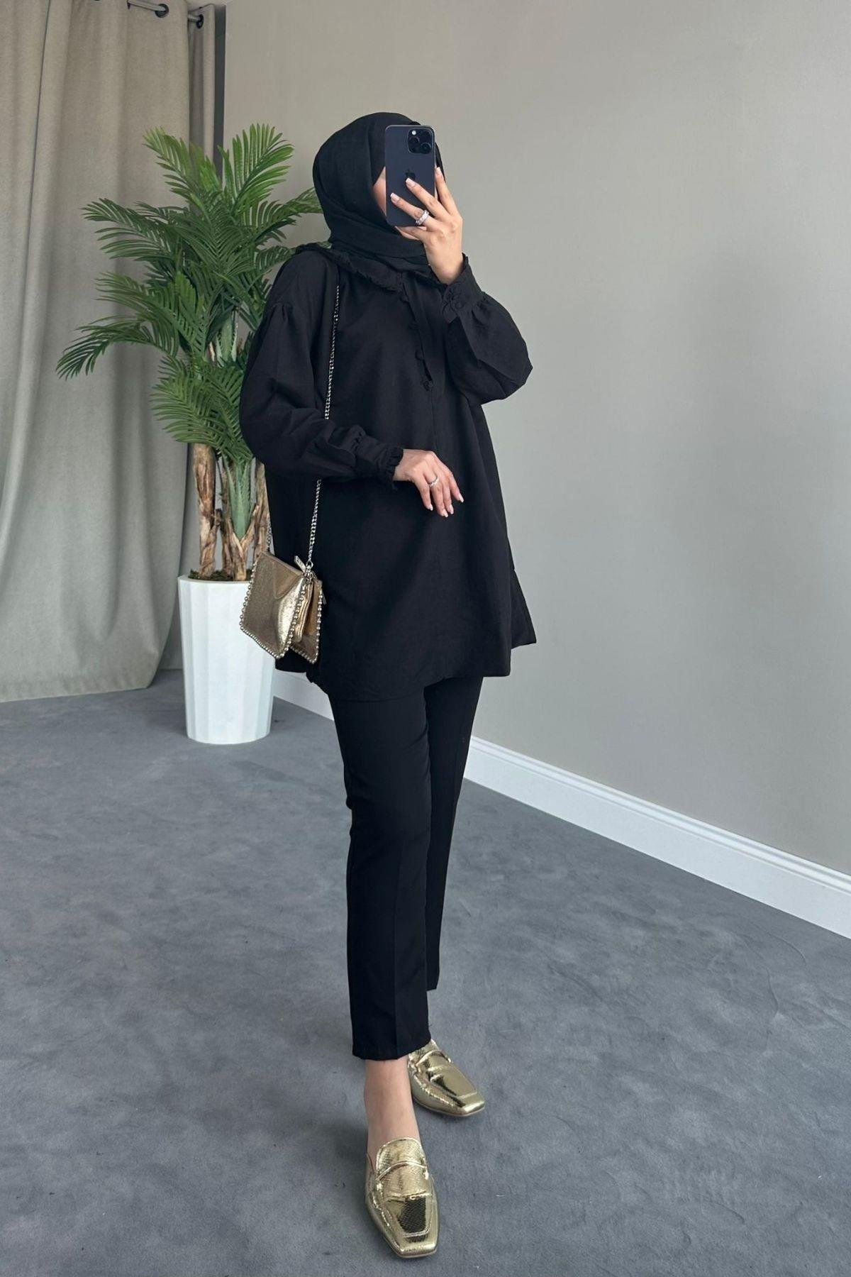 Bebe Yaka Gömlek Siyah, Fiyatları 