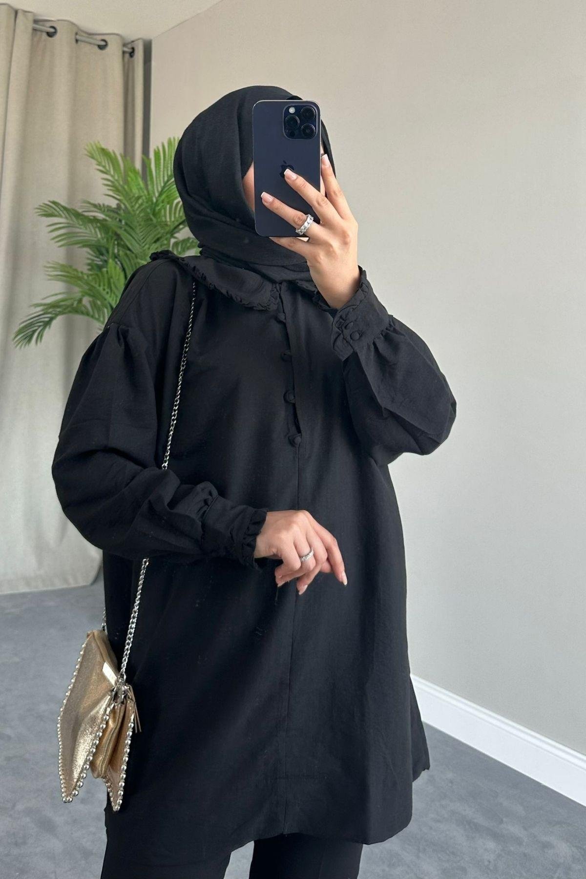 Bebe Yaka Gömlek Siyah, Fiyatları 