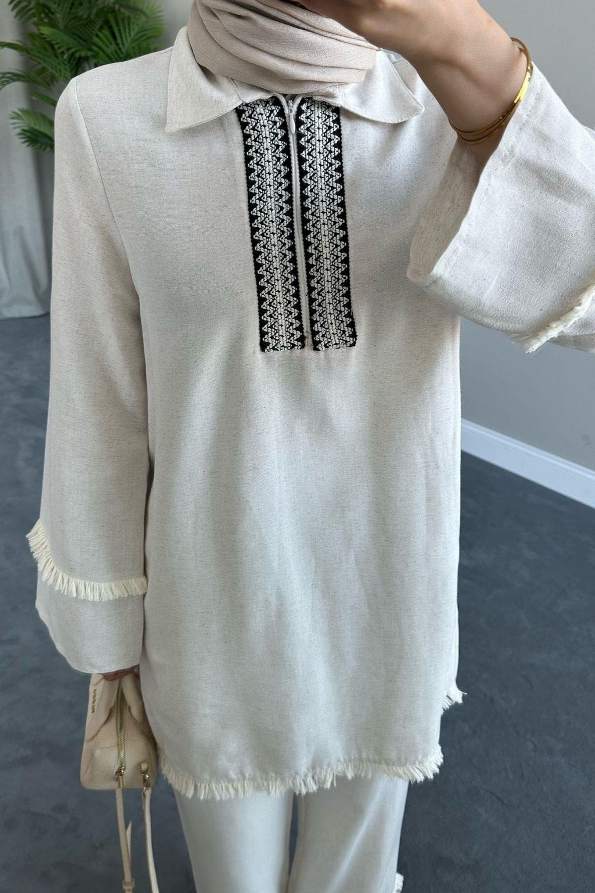 Bebe Yaka Püskül Takım Bej, Fiyatları 