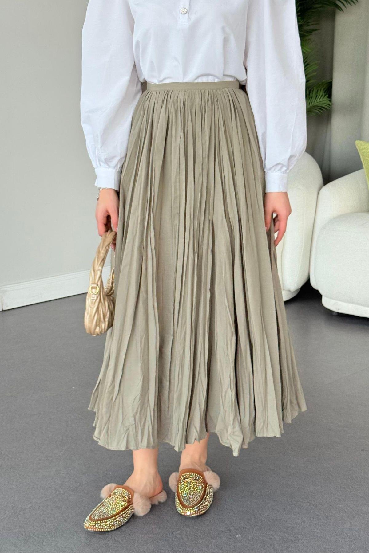 Begonya Etek Mint, Fiyatları Haza Moda | Tesettür Giyim | Begonya Etek Mint