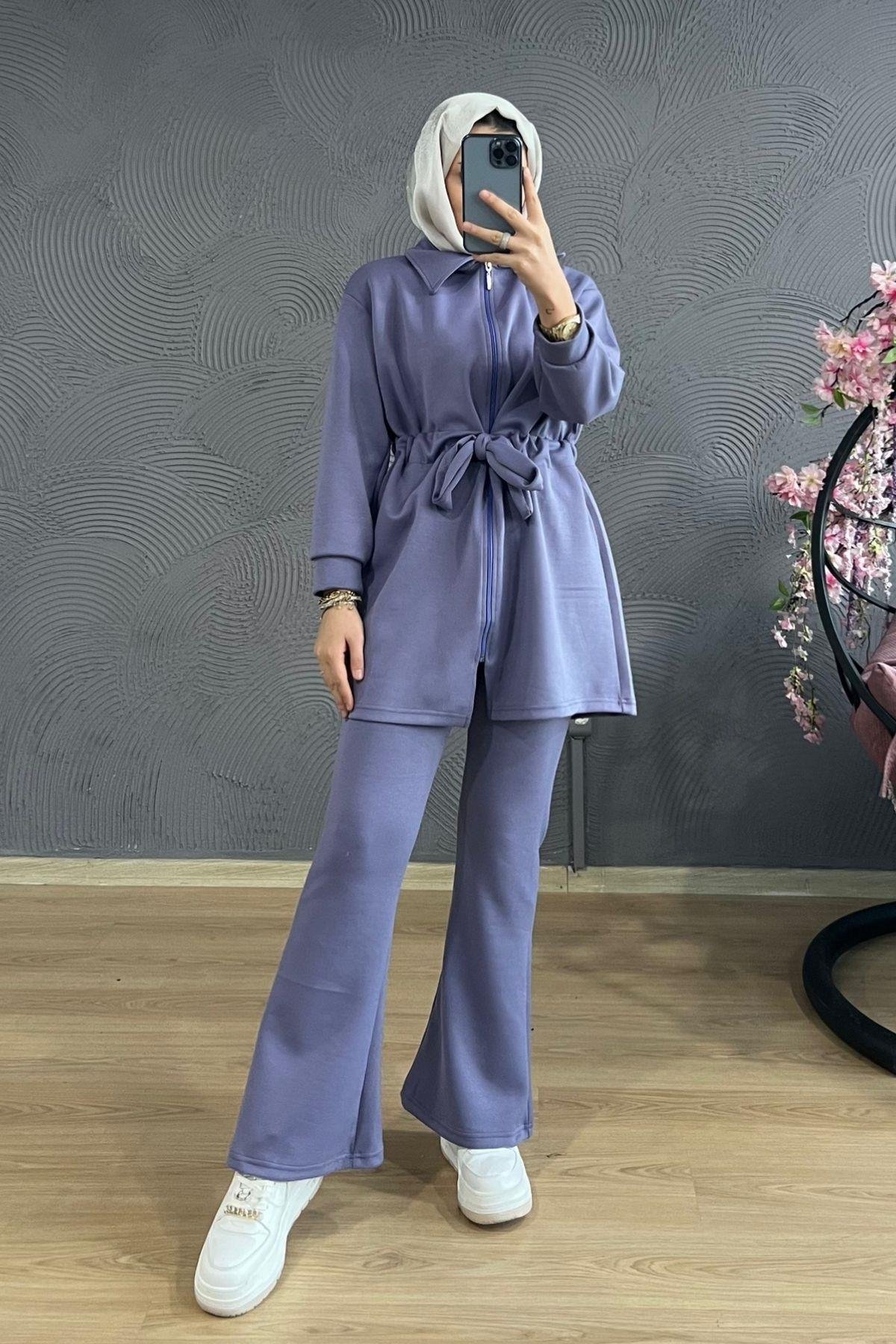 Beli Bağlamalı Oyso Takım LİLA, Fiyatları Taşlı Oyso Takım-LİLA – Haza Moda | Tesettür Giyim