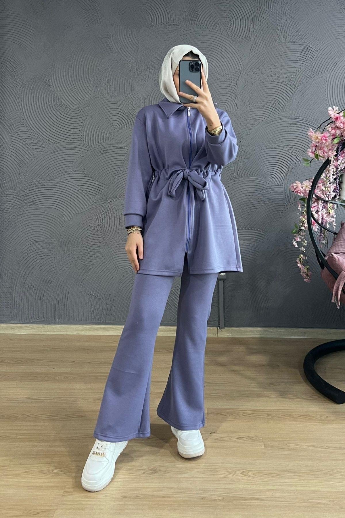 Beli Bağlamalı Oyso Takım LİLA, Fiyatları Taşlı Oyso Takım-LİLA – Haza Moda | Tesettür Giyim