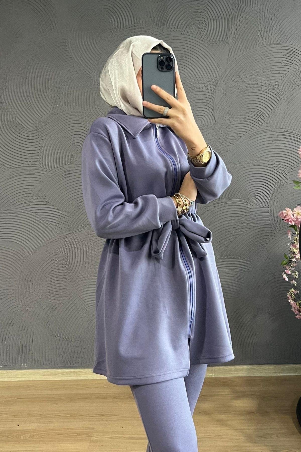 Beli Bağlamalı Oyso Takım LİLA, Fiyatları Taşlı Oyso Takım-LİLA – Haza Moda | Tesettür Giyim