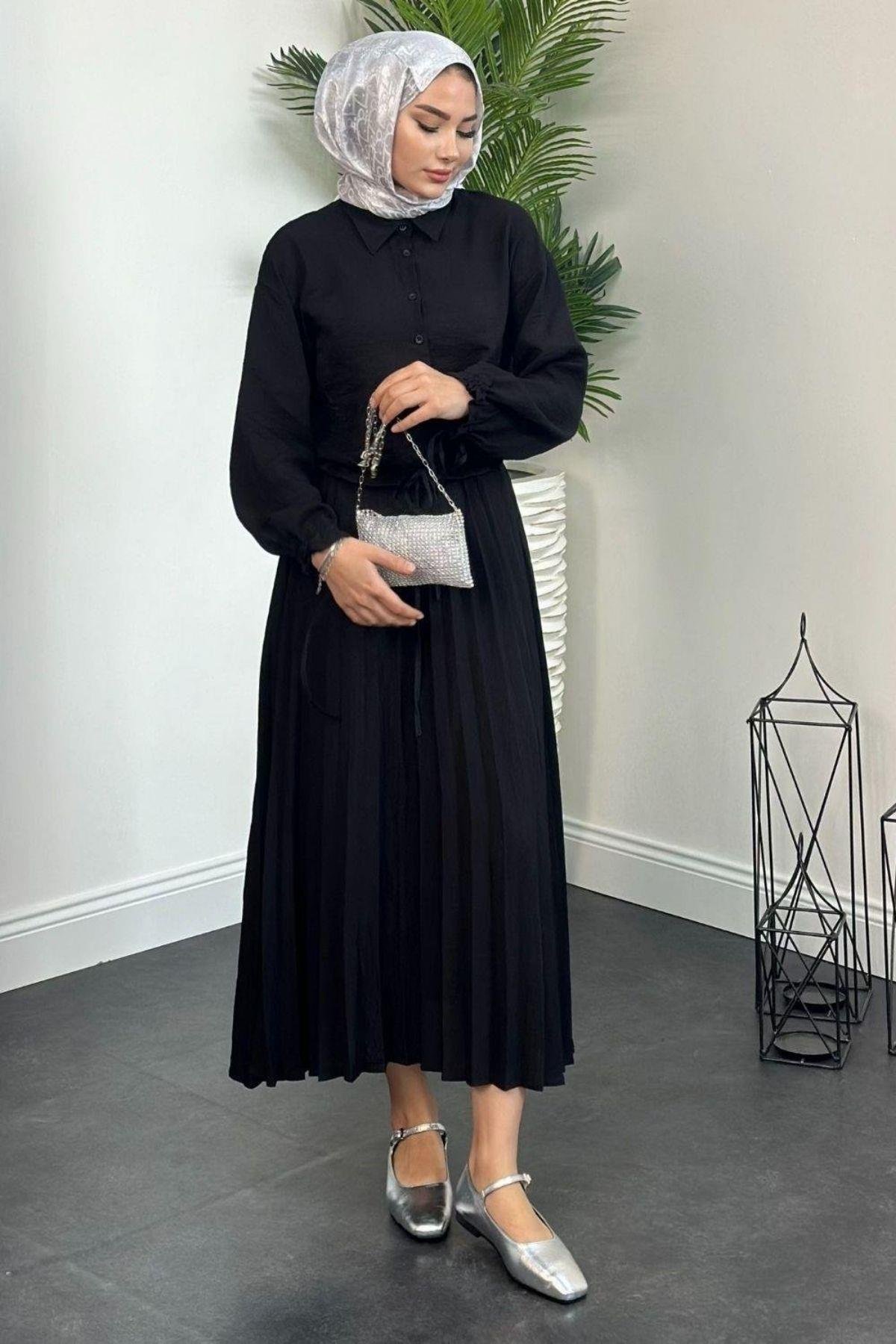 Beli Büzgülü Etekli Takım Siyah, Fiyatları 