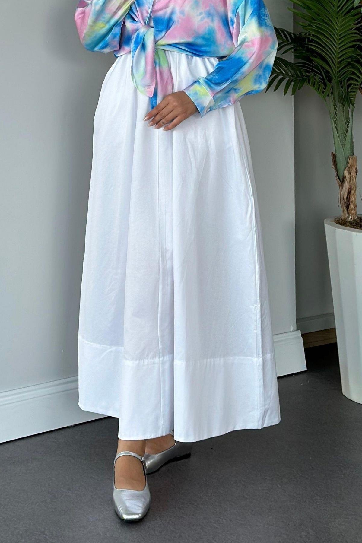 Beli Lastikli Uzun Etek Beyaz, Fiyatları 