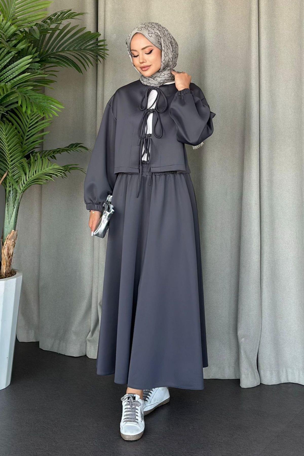 Bella Bağcıklı Etekli Scuba Takım Antrasit, Fiyatları 