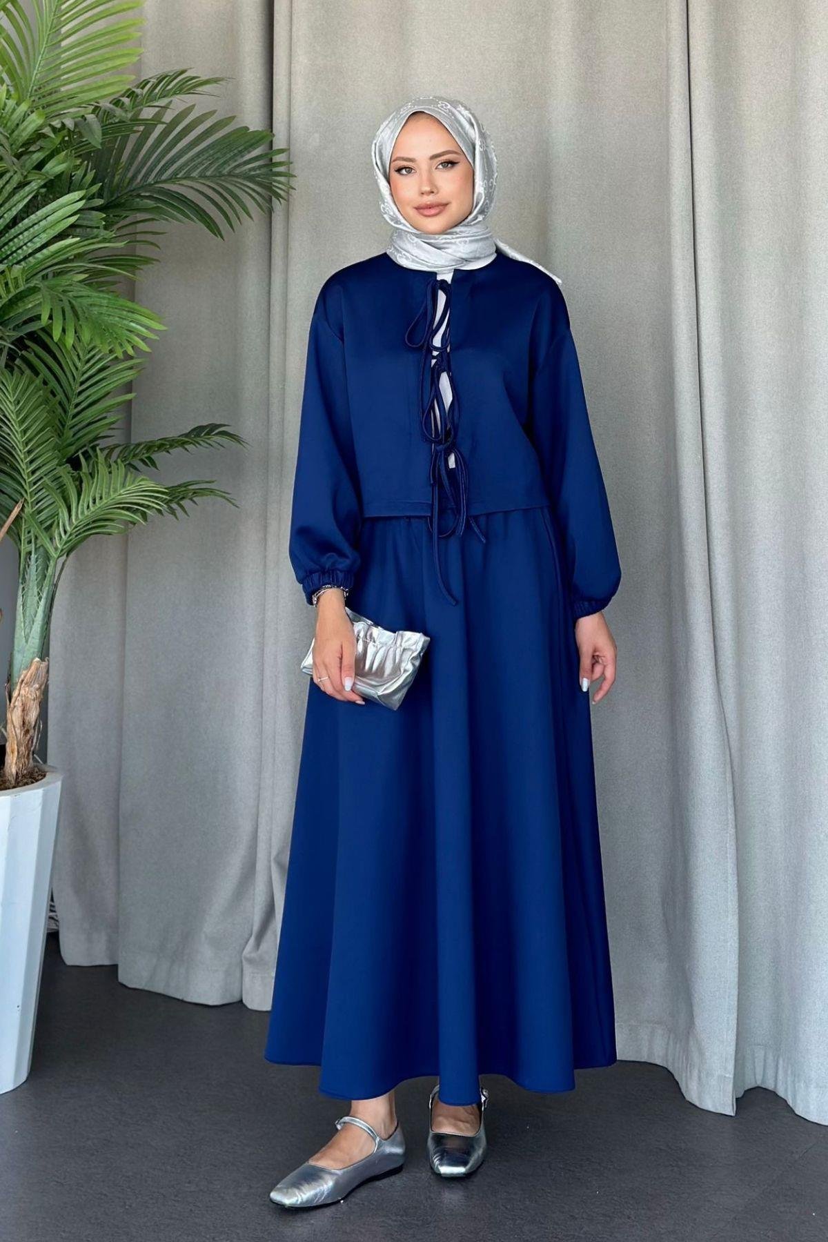 Bella Bağcıklı Etekli Scuba Takım Lacivert, Fiyatları 