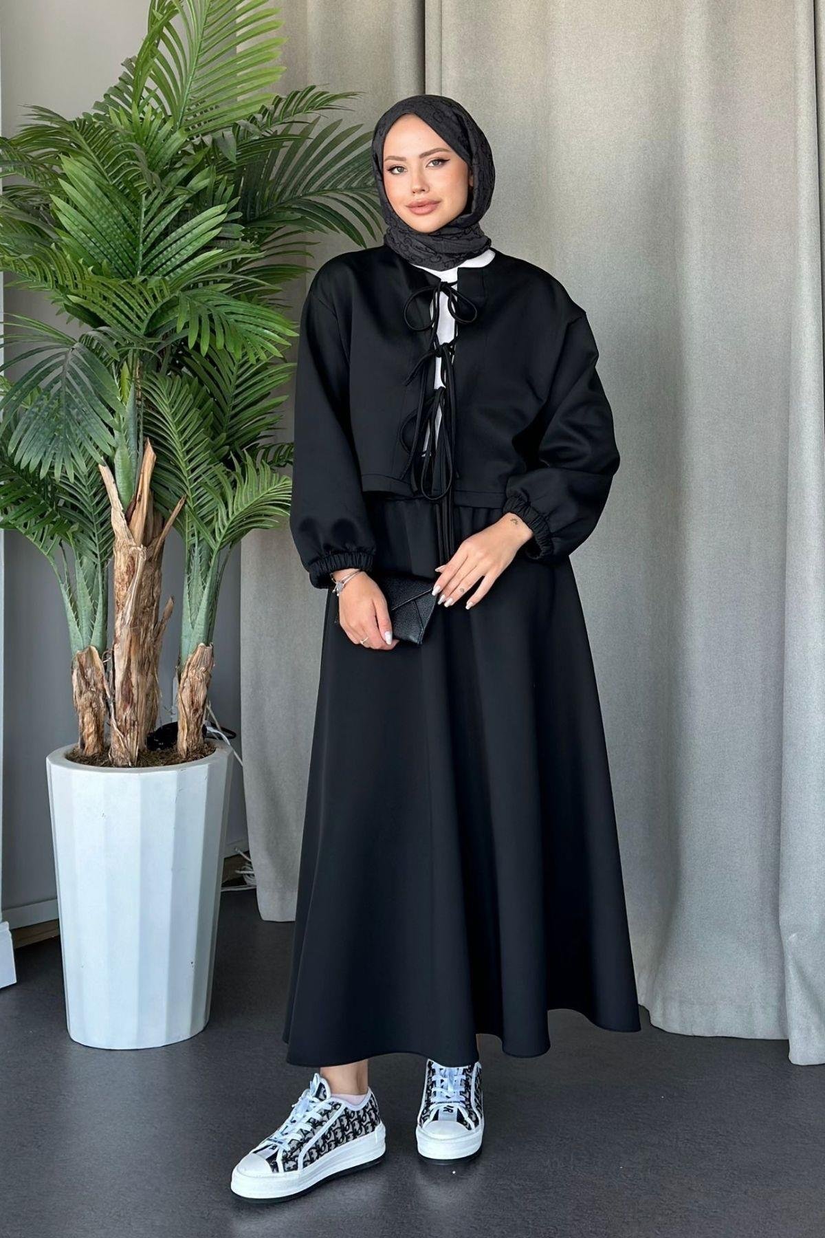 Bella Bağcıklı Etekli Scuba Takım Siyah, Fiyatları 