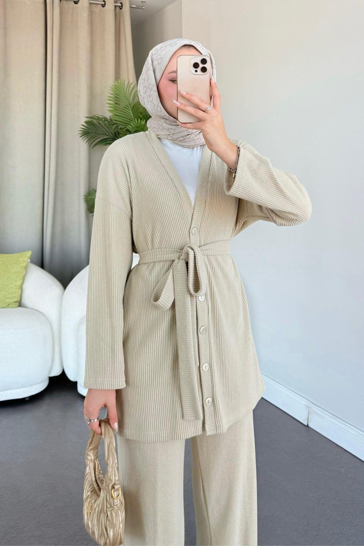 Berlin Düğmeli Takım Bej, Fiyatları 