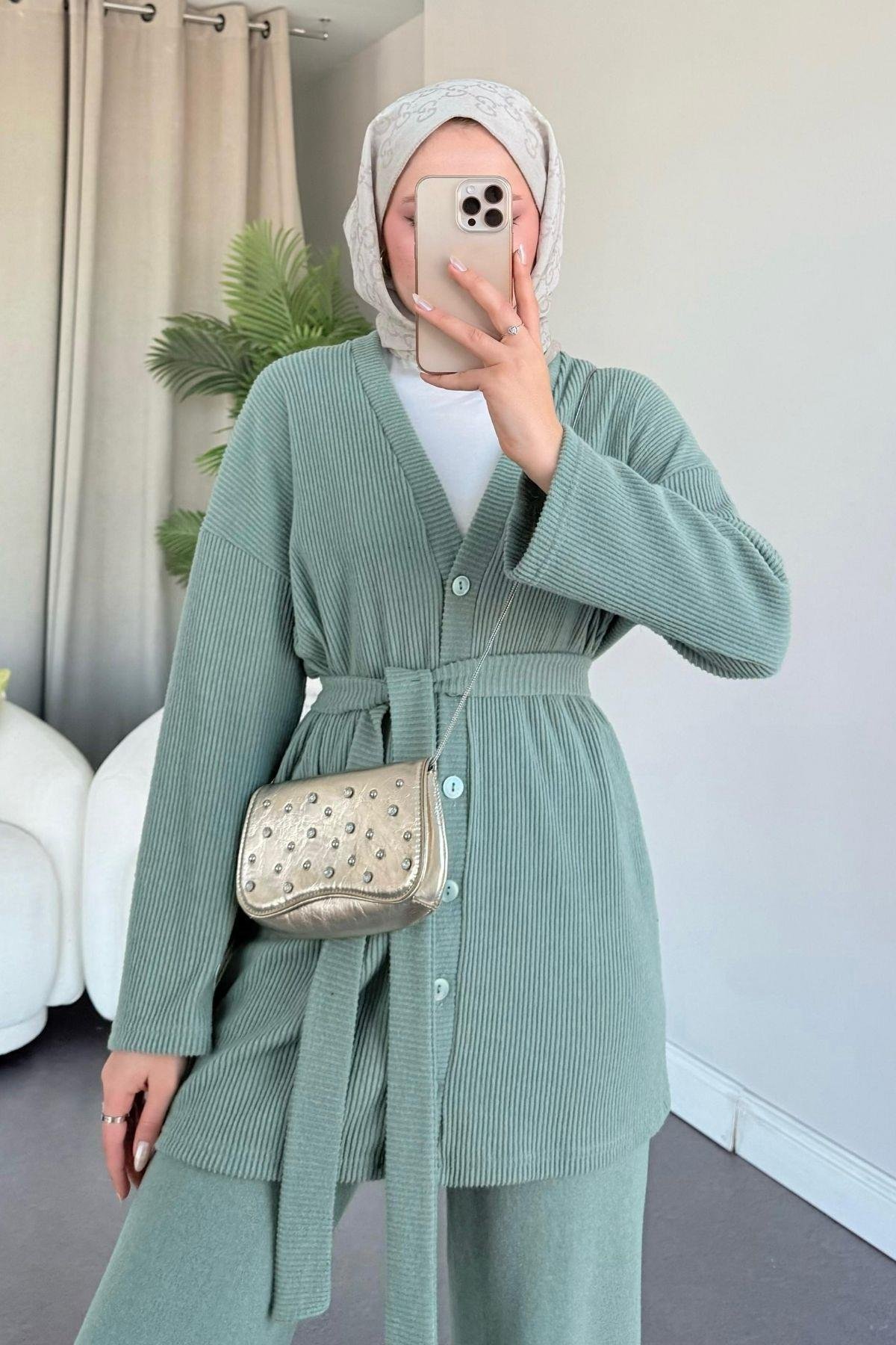 Berlin Düğmeli Takım Su Yeşili, Fiyatları 