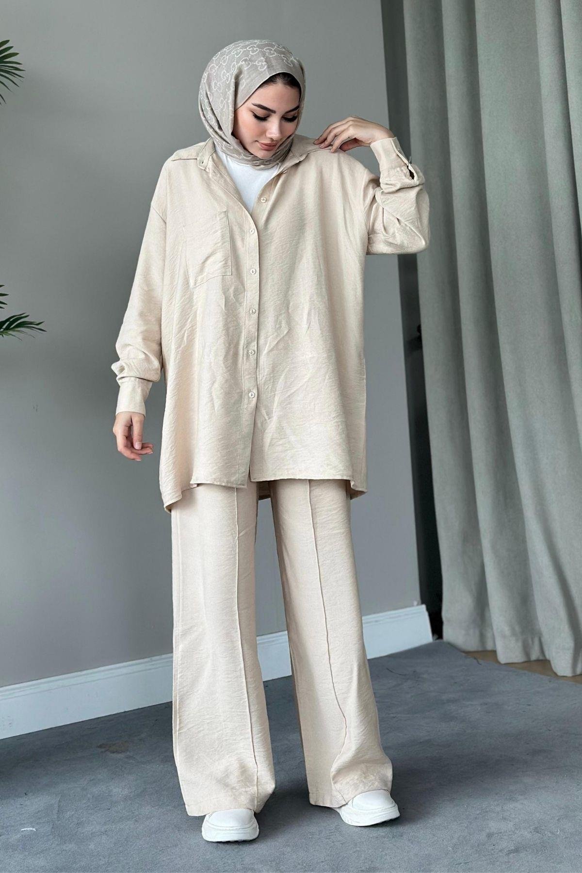 Bery Keten Takım Bej, Fiyatları 