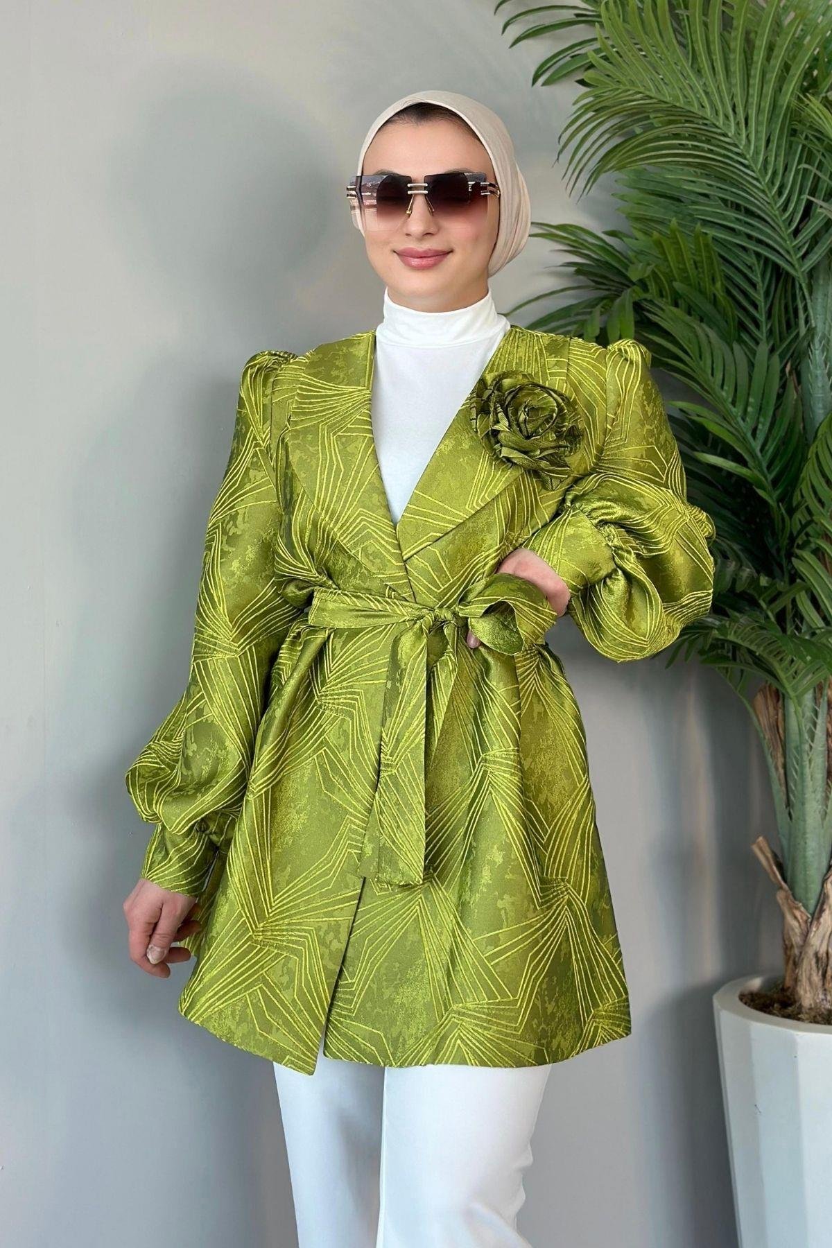 Betül Güllü Ceket Yağyeşili, Fiyatları 