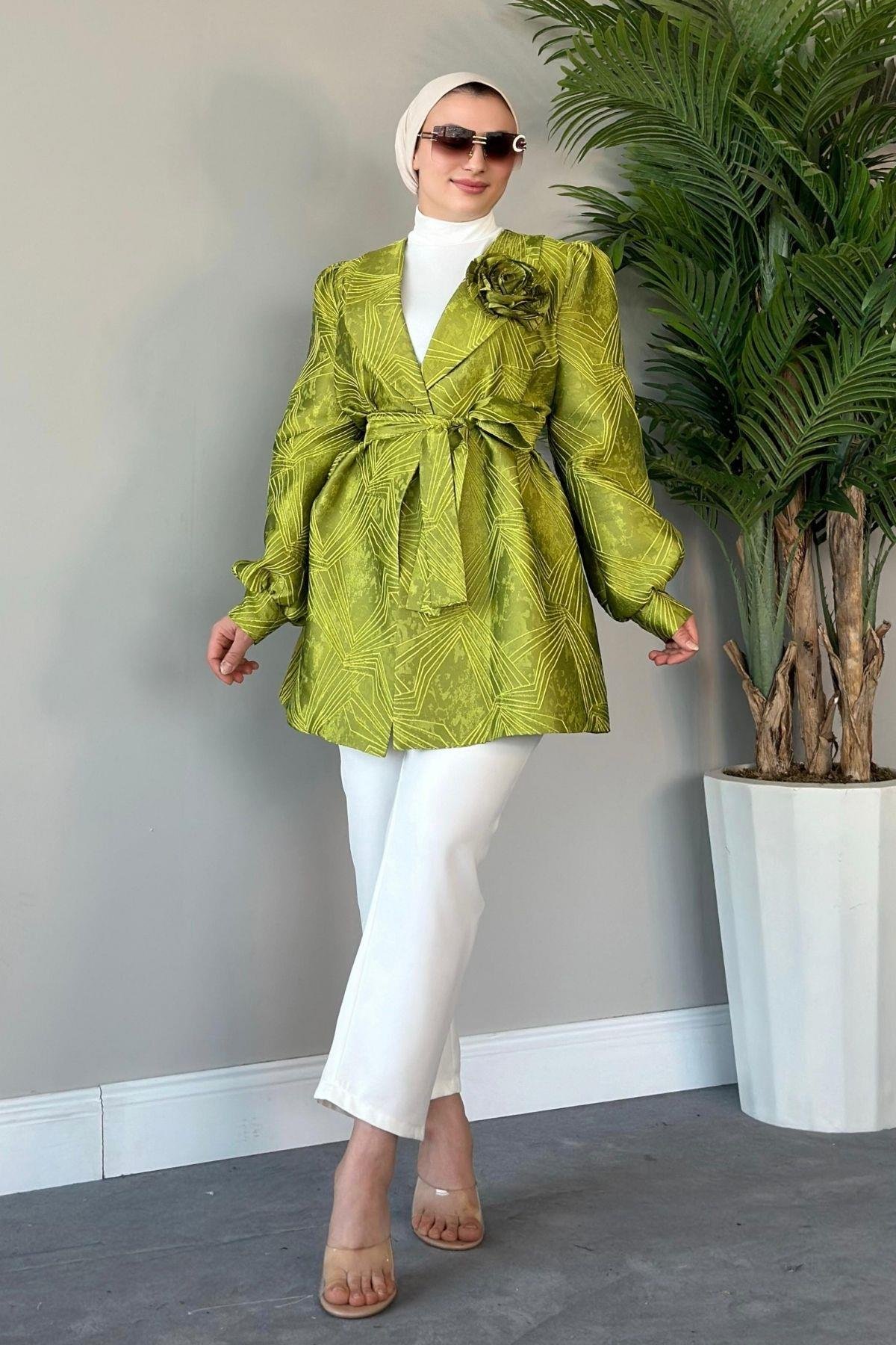 Betül Güllü Ceket Yağyeşili, Fiyatları 