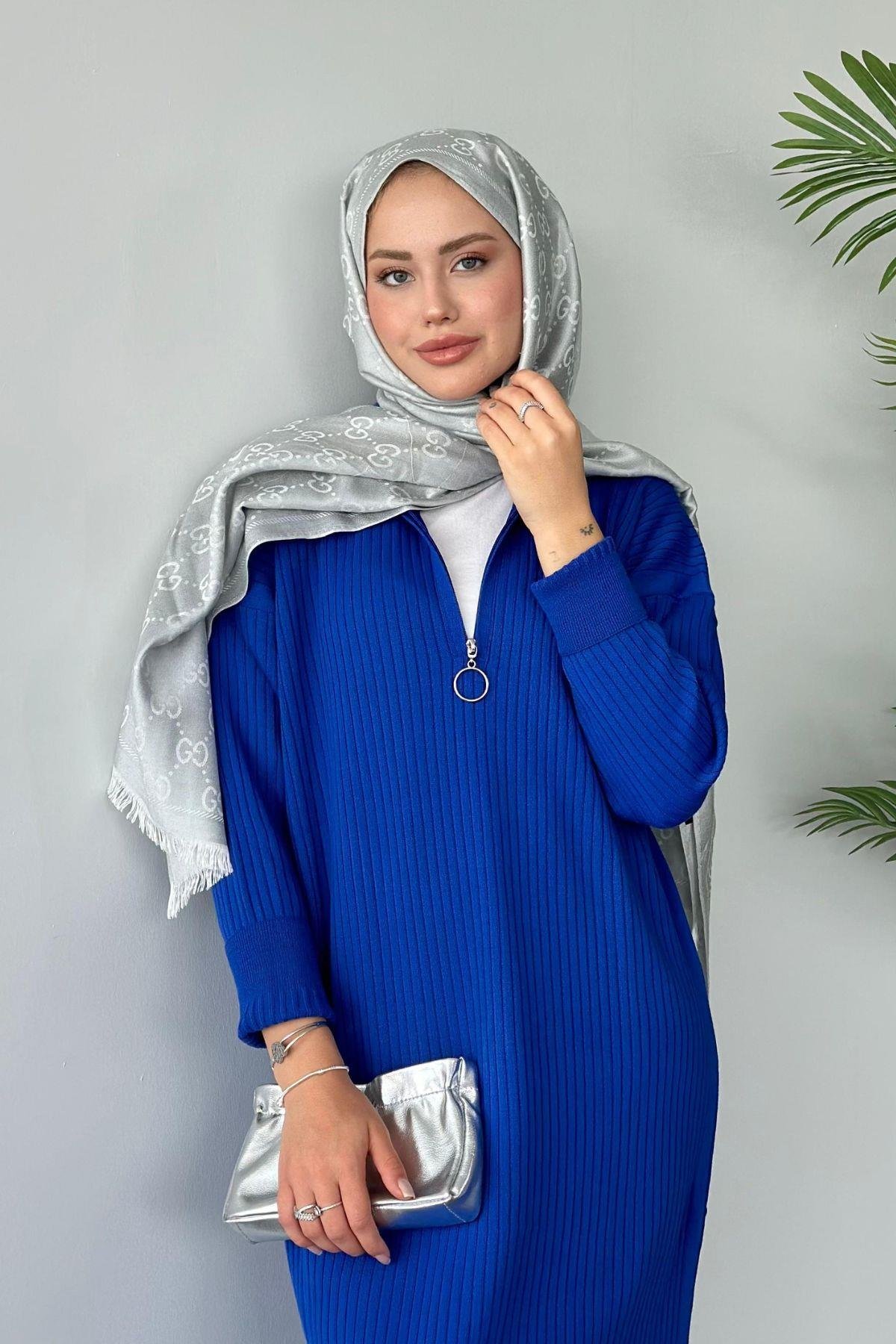 Bisiklet Yaka Triko Elbise Saks, Fiyatları 