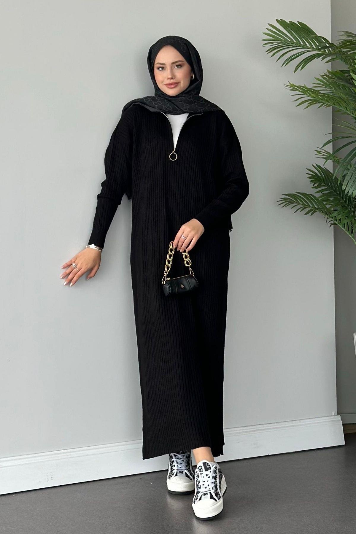 Bisiklet Yaka Triko Elbise Siyah, Fiyatları 