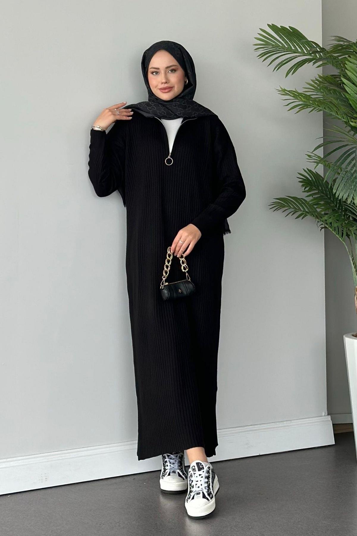 Bisiklet Yaka Triko Elbise Siyah, Fiyatları 