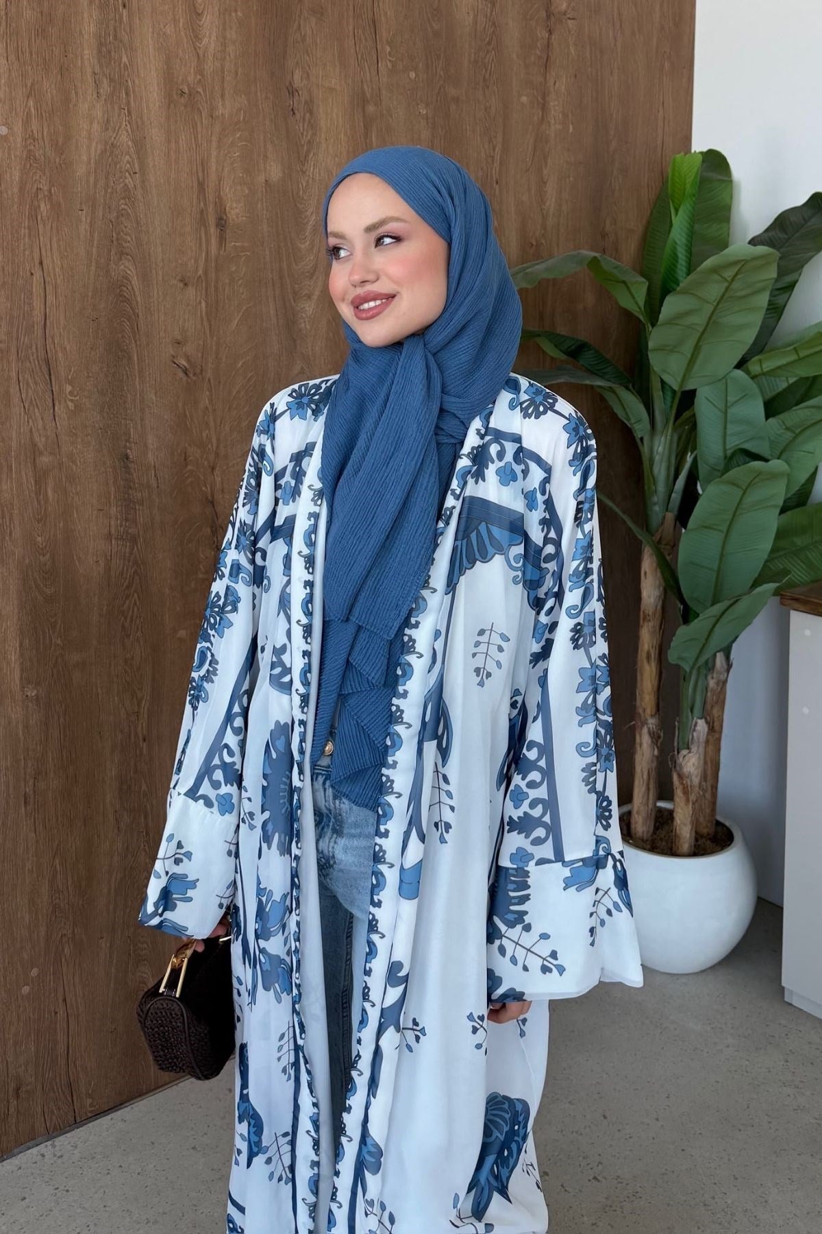 Bohem Esintili Kimono Lacivert, Fiyatları 