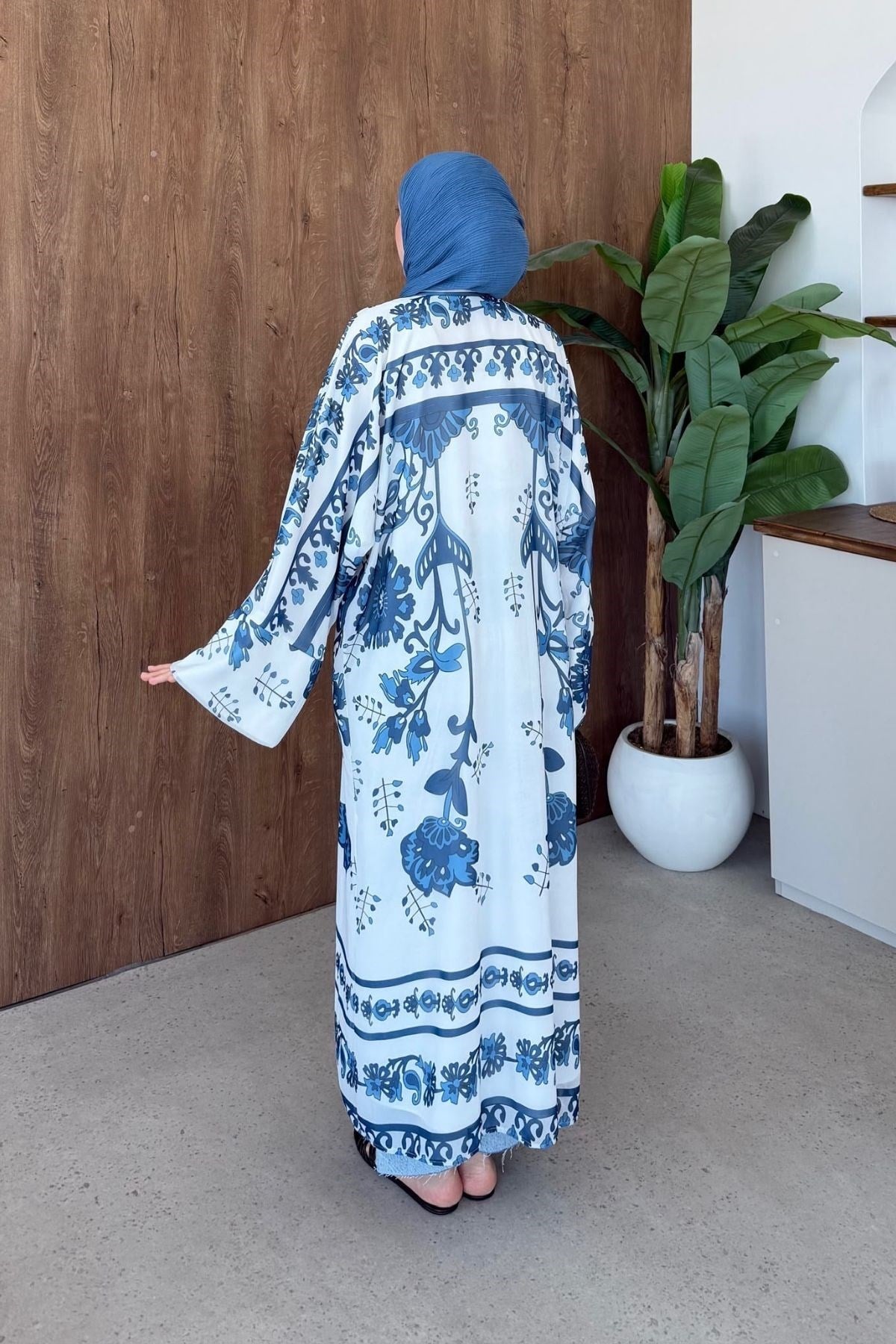 Bohem Esintili Kimono Lacivert, Fiyatları 