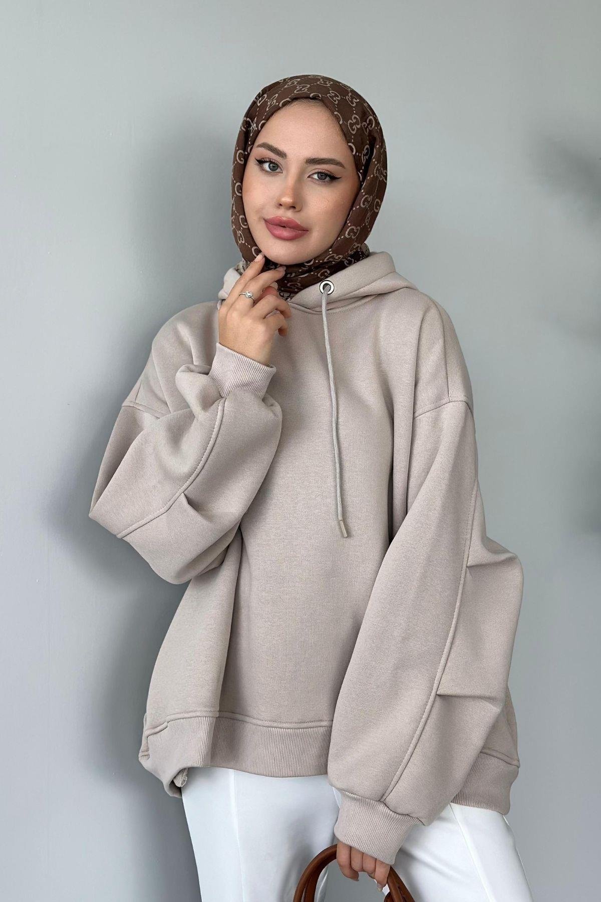 Bohem Kapişonlu Sweat Bej, Fiyatları 