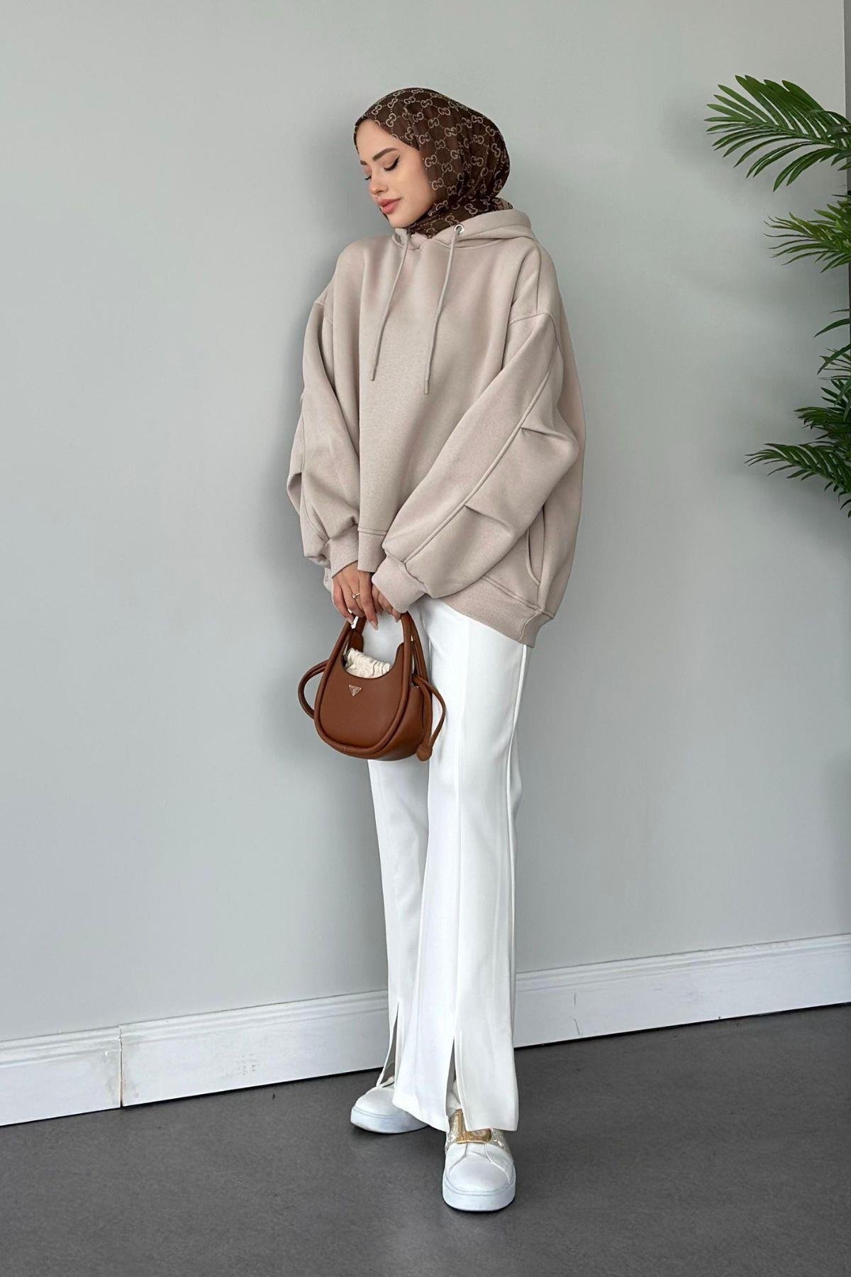 Bohem Kapişonlu Sweat Bej, Fiyatları 