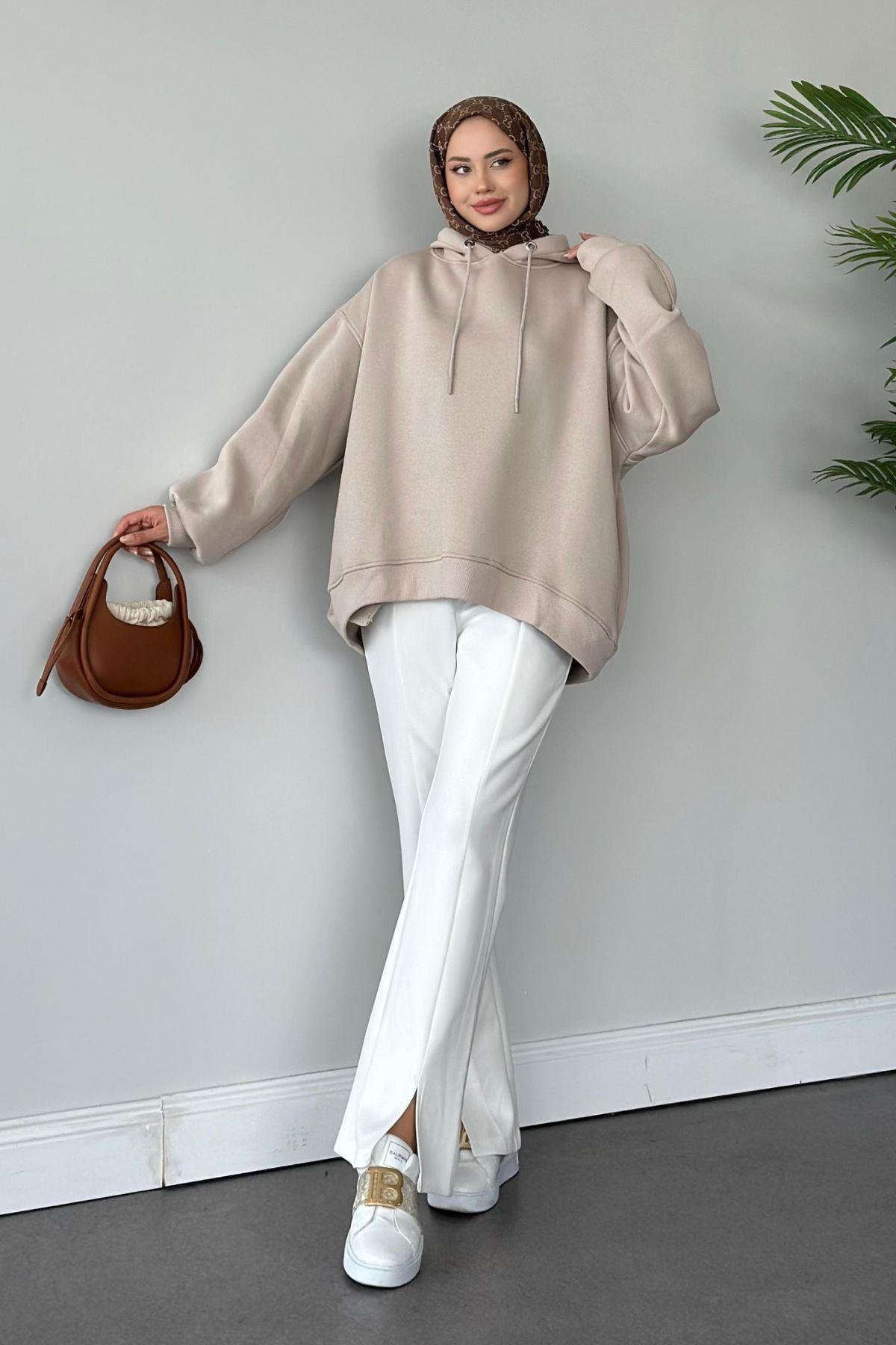 Bohem Kapişonlu Sweat Bej, Fiyatları 