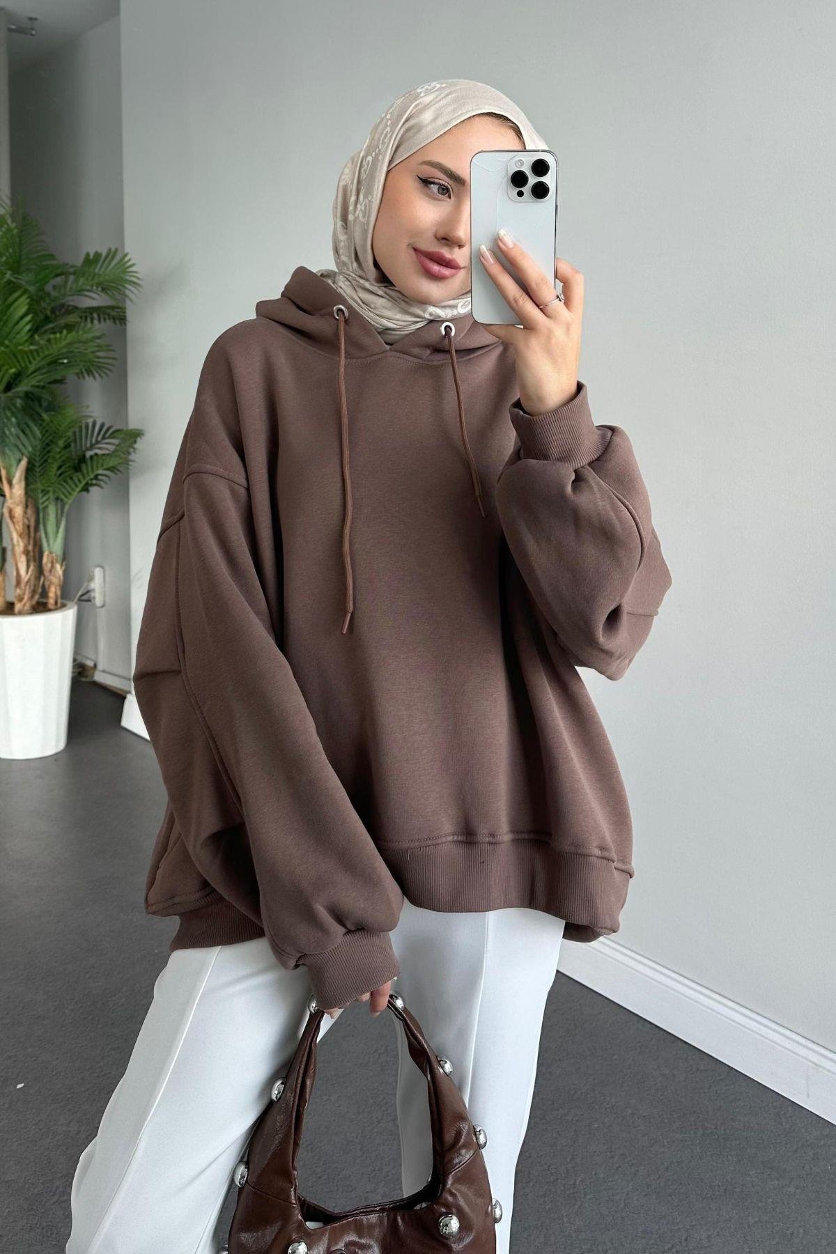 Bohem Kapişonlu Sweat Kahve, Fiyatları 