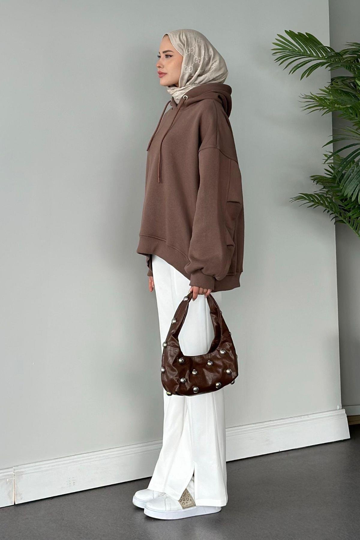 Bohem Kapişonlu Sweat Kahve, Fiyatları 