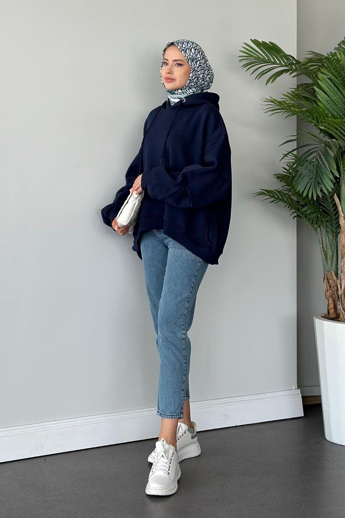 Bohem Kapişonlu Sweat Lacivert, Fiyatları 