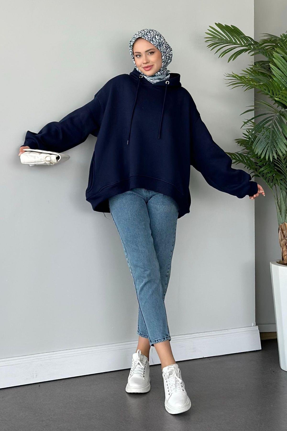 Bohem Kapişonlu Sweat Lacivert, Fiyatları 