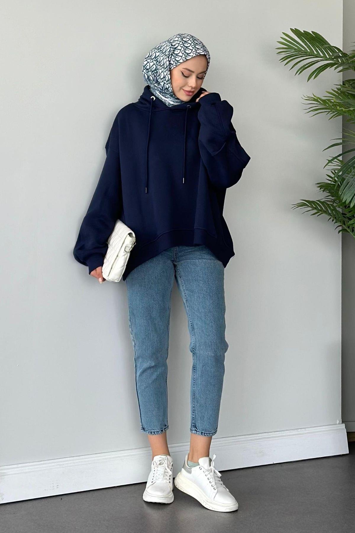 Bohem Kapişonlu Sweat Lacivert, Fiyatları 