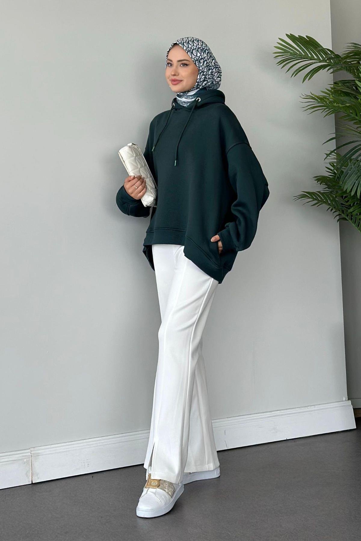 Bohem Kapişonlu Sweat Zümrüt, Fiyatları 