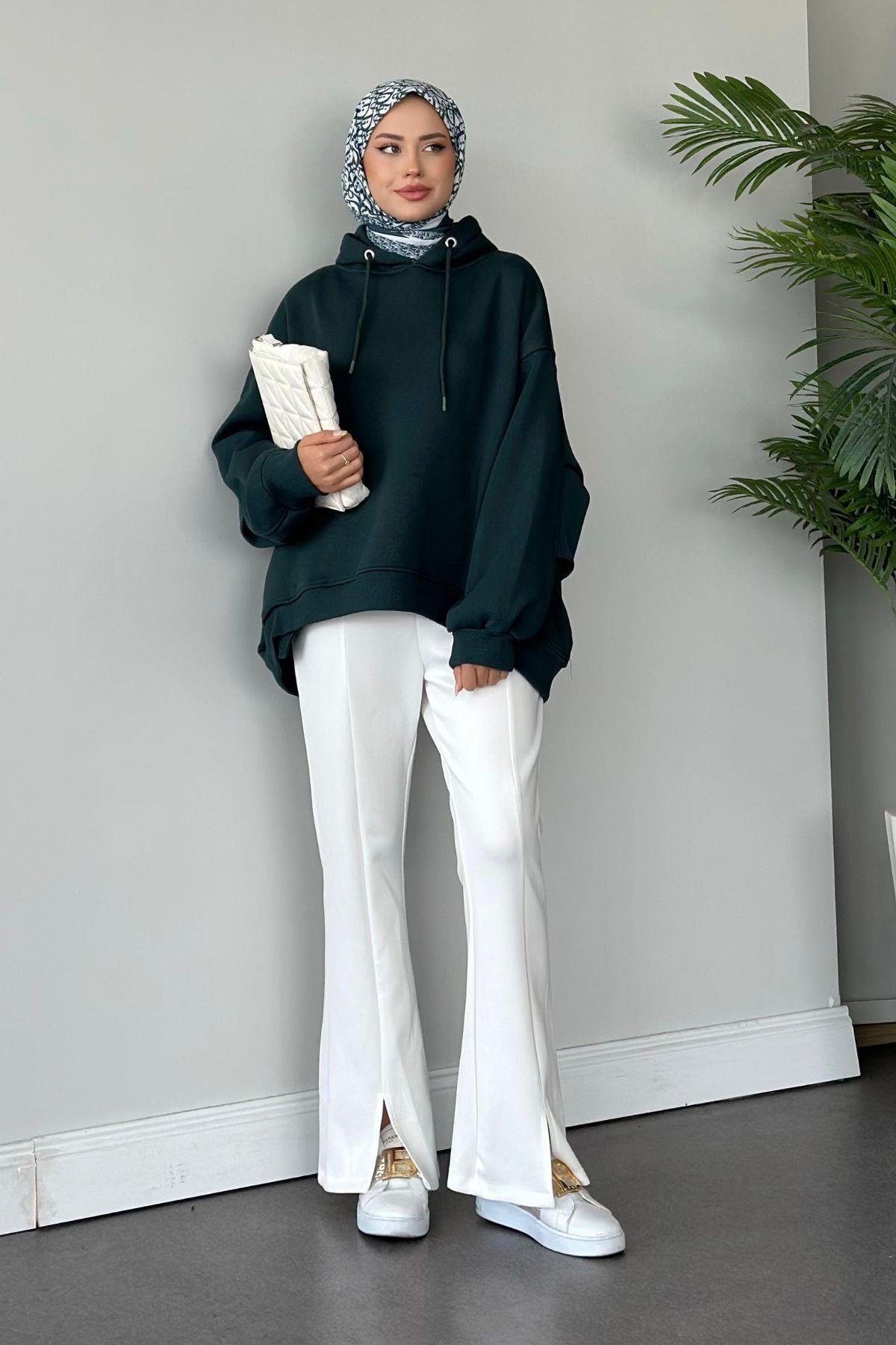 Bohem Kapişonlu Sweat Zümrüt, Fiyatları 