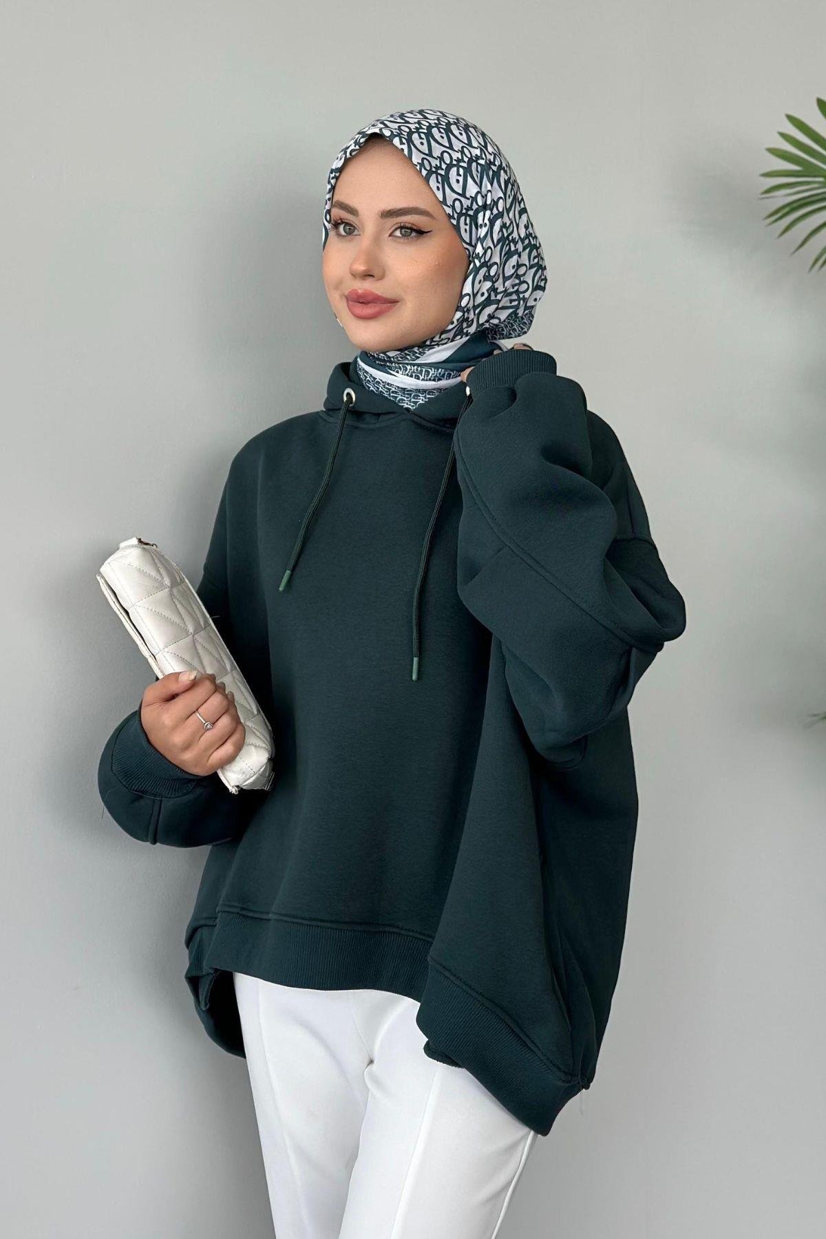 Bohem Kapişonlu Sweat Zümrüt, Fiyatları 