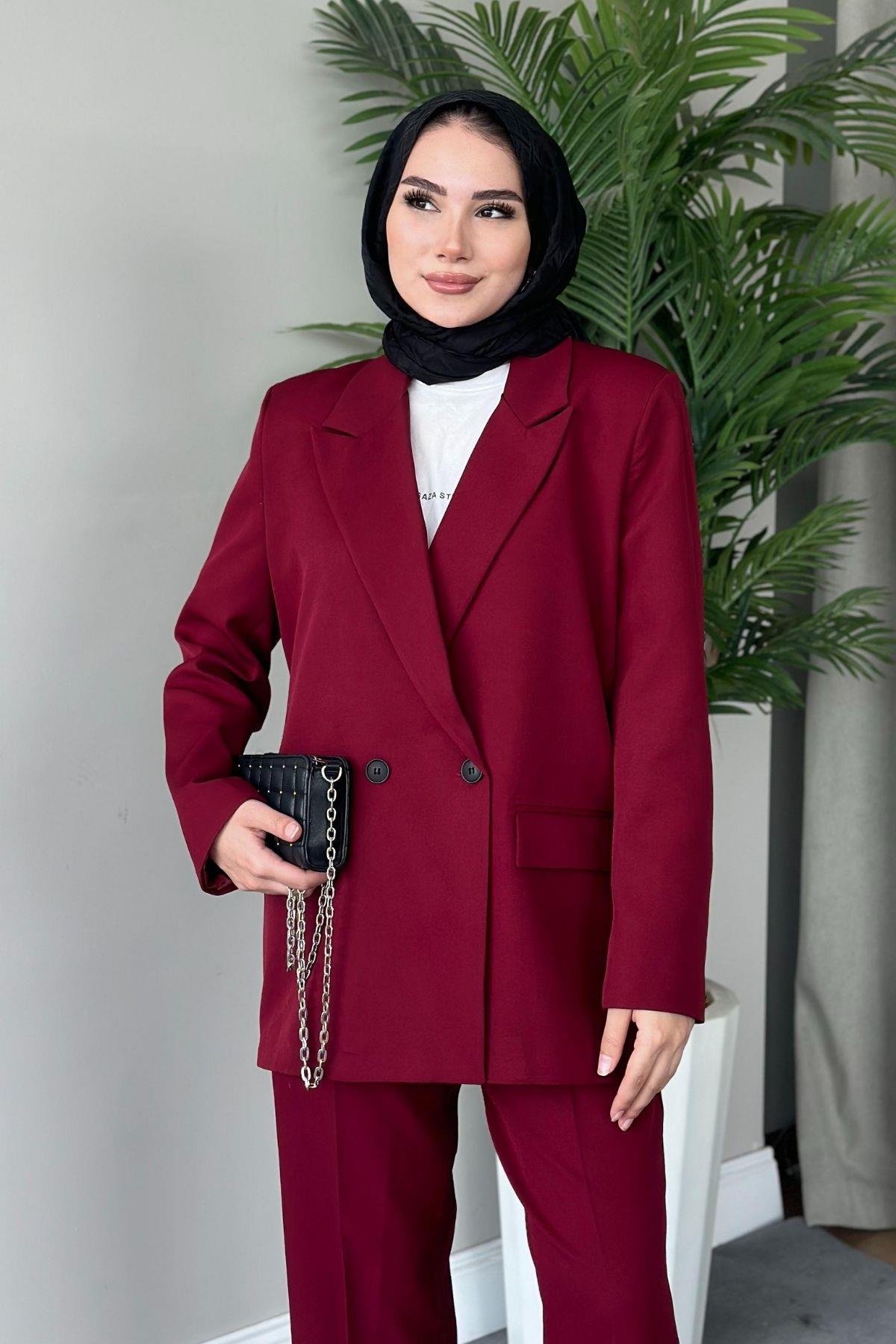 Boru Paça Blazer Takım Bordo, Fiyatları 
