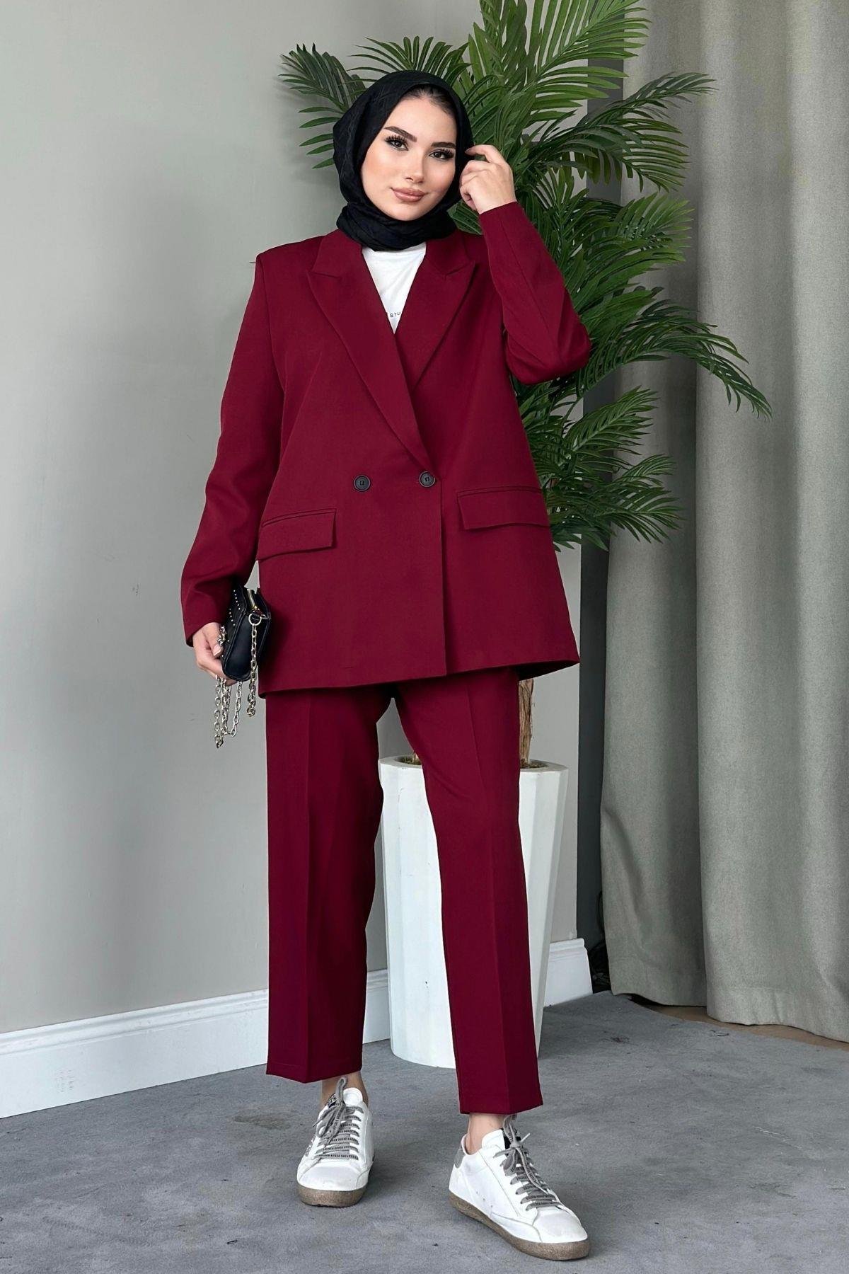 Boru Paça Blazer Takım Bordo, Fiyatları 