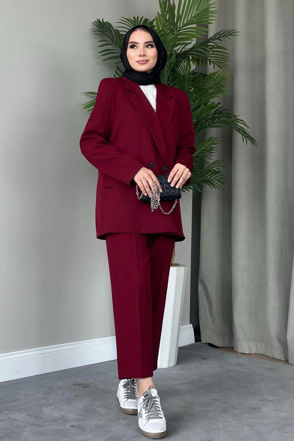 Boru Paça Blazer Takım Bordo, Fiyatları 