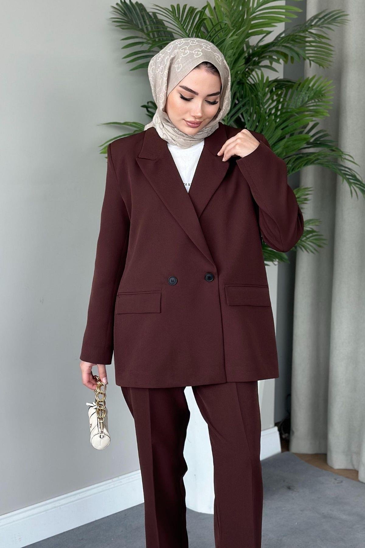 Boru Paça Blazer Takım Kahve, Fiyatları 