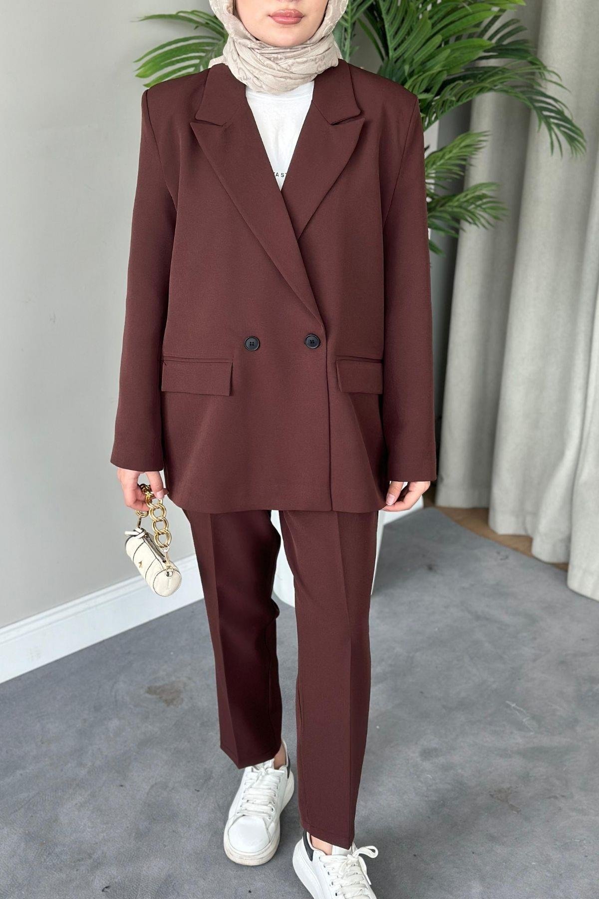 Boru Paça Blazer Takım Kahve, Fiyatları 