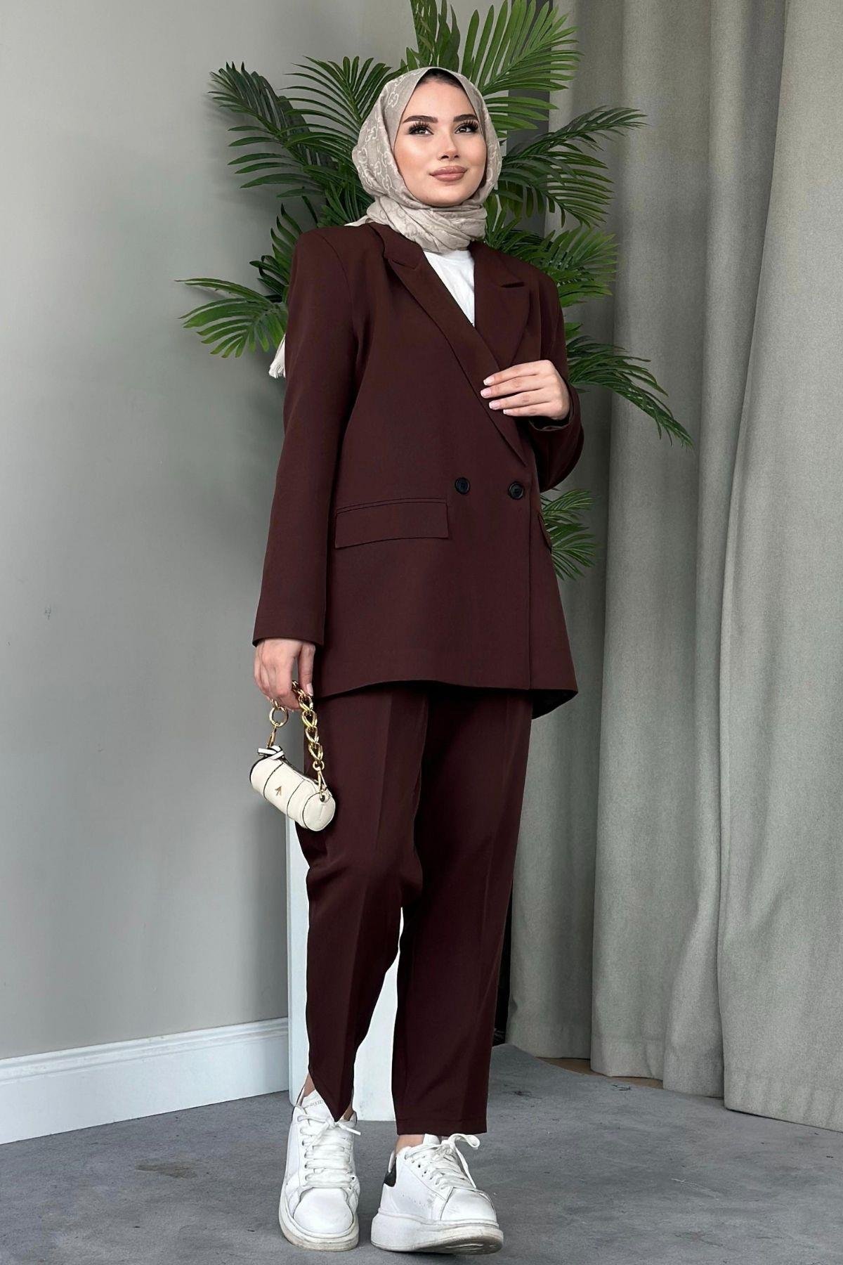 Boru Paça Blazer Takım Kahve, Fiyatları 