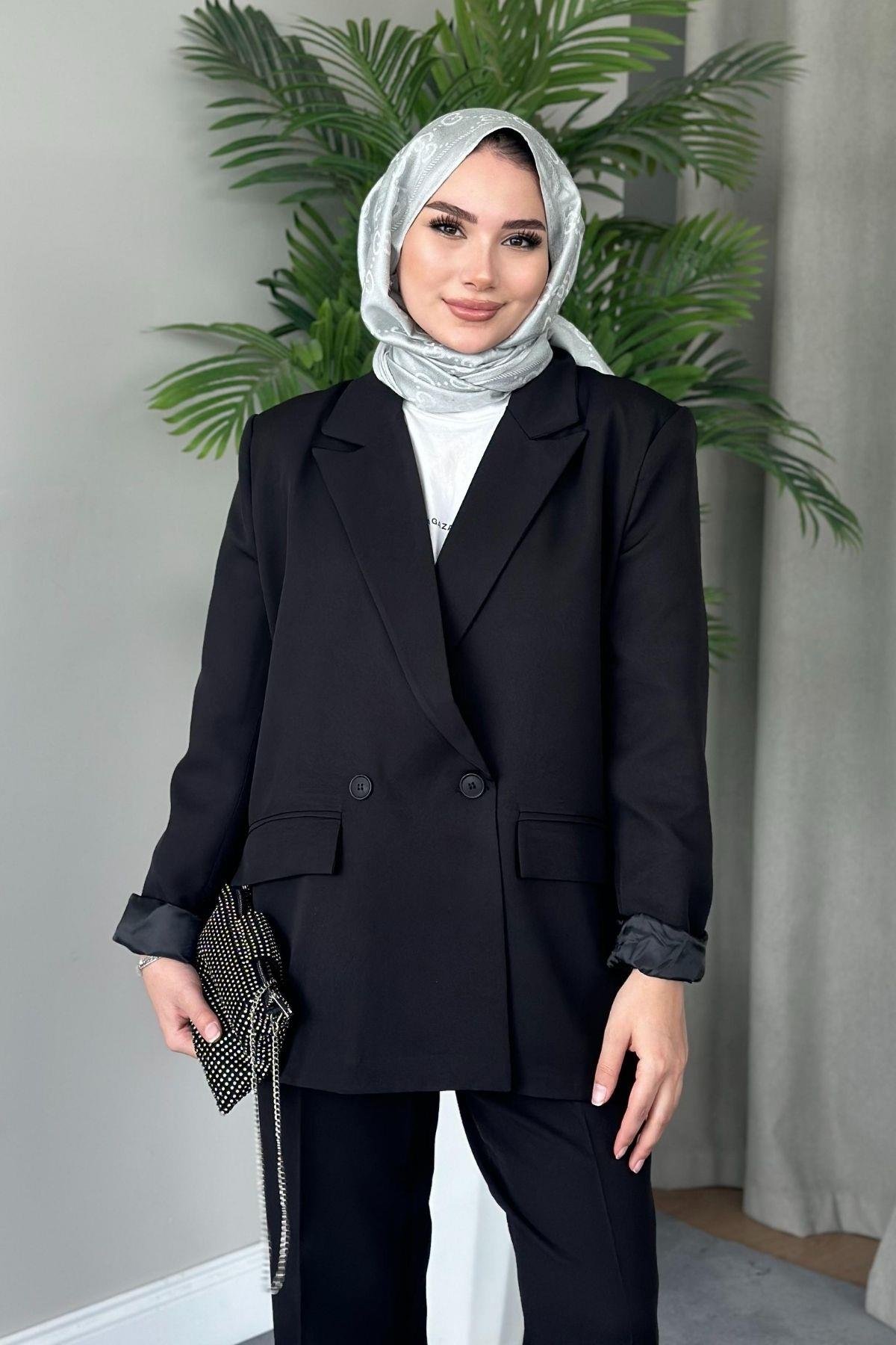 Boru Paça Blazer Takım Siyah, Fiyatları 