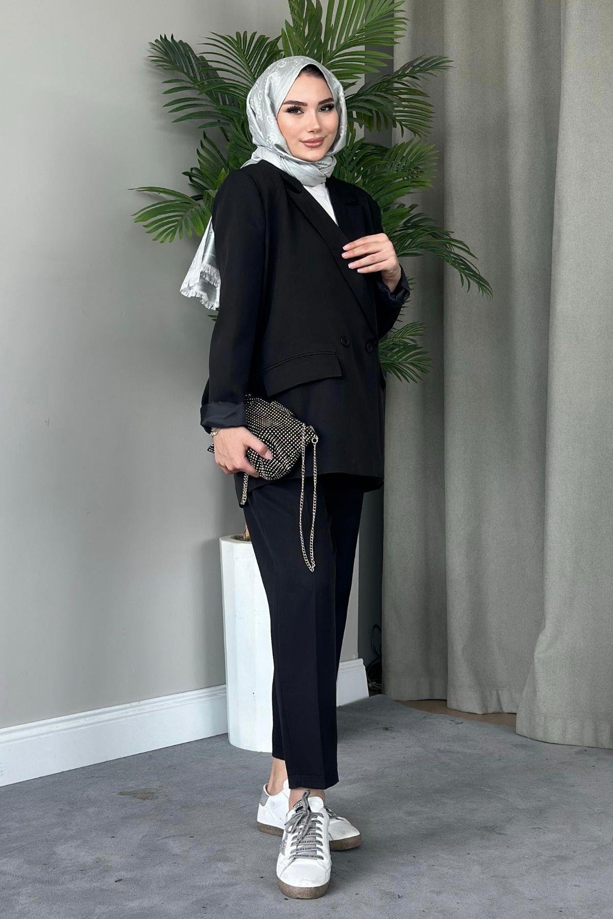 Boru Paça Blazer Takım Siyah, Fiyatları 