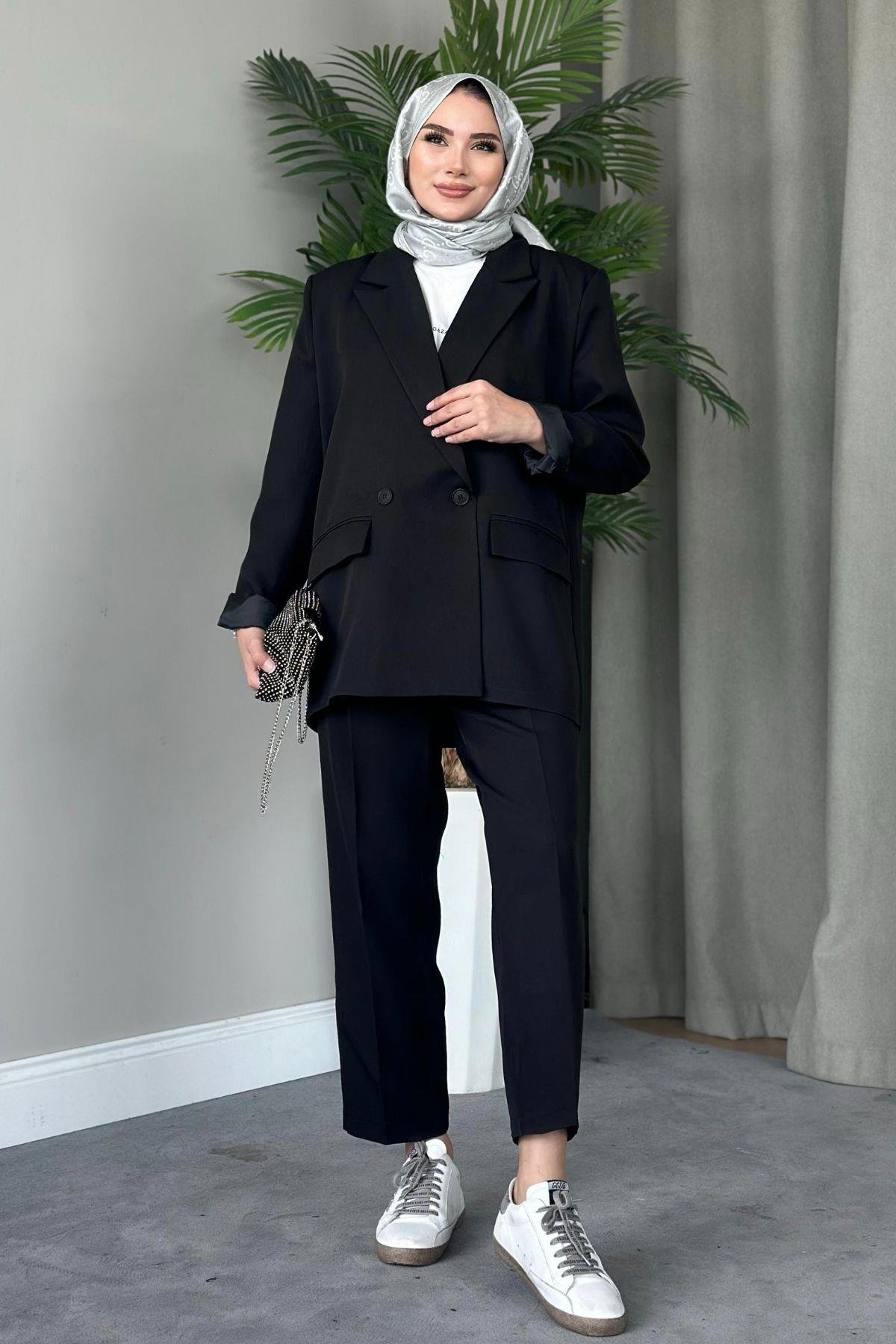 Boru Paça Blazer Takım Siyah, Fiyatları 