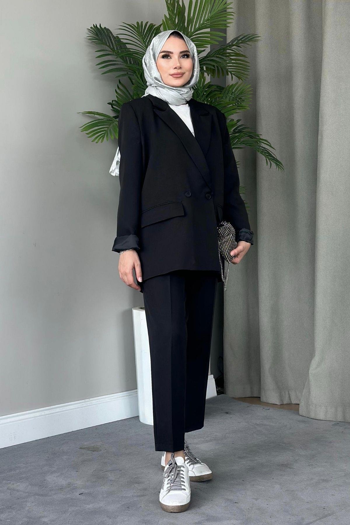 Boru Paça Blazer Takım Siyah, Fiyatları 