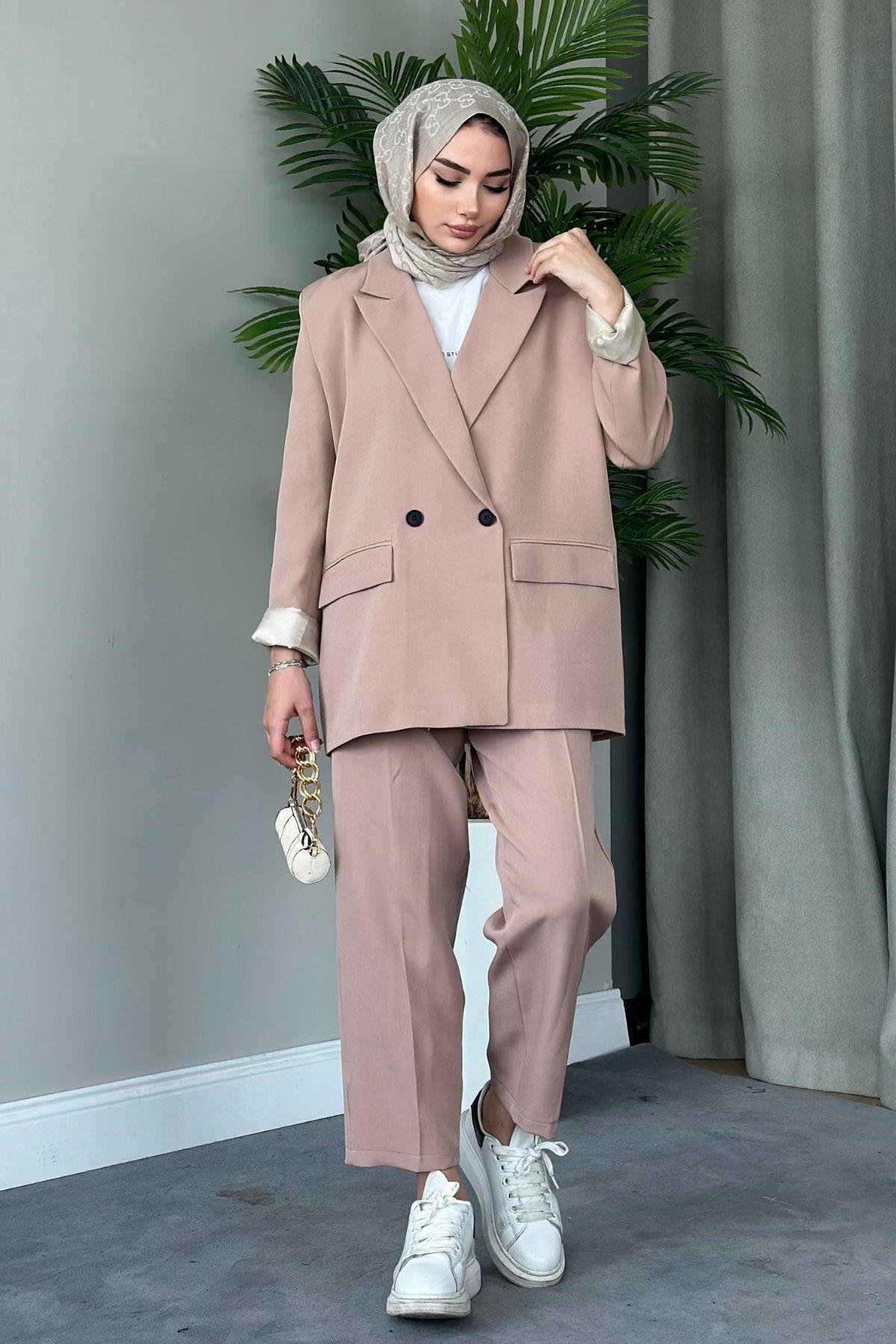 Boru Paça Blazer Takım Vizon, Fiyatları 