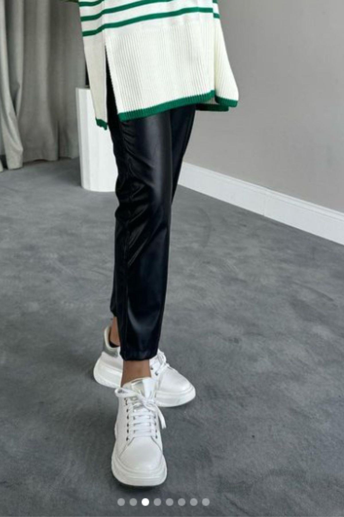 Boru Paça Deri Pantolon Siyah, Fiyatları 