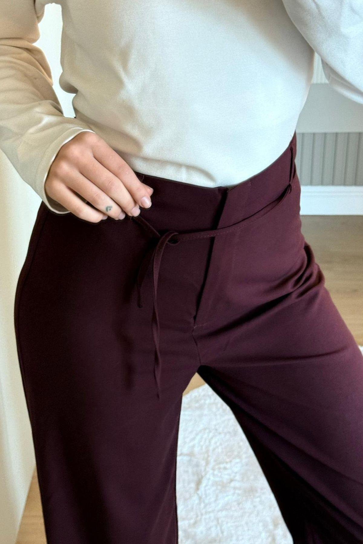 Bunny Palazzo Pantolon Mürdüm, Fiyatları Bunny Palazzo Pantolon Mürdüm- Haza Moda 