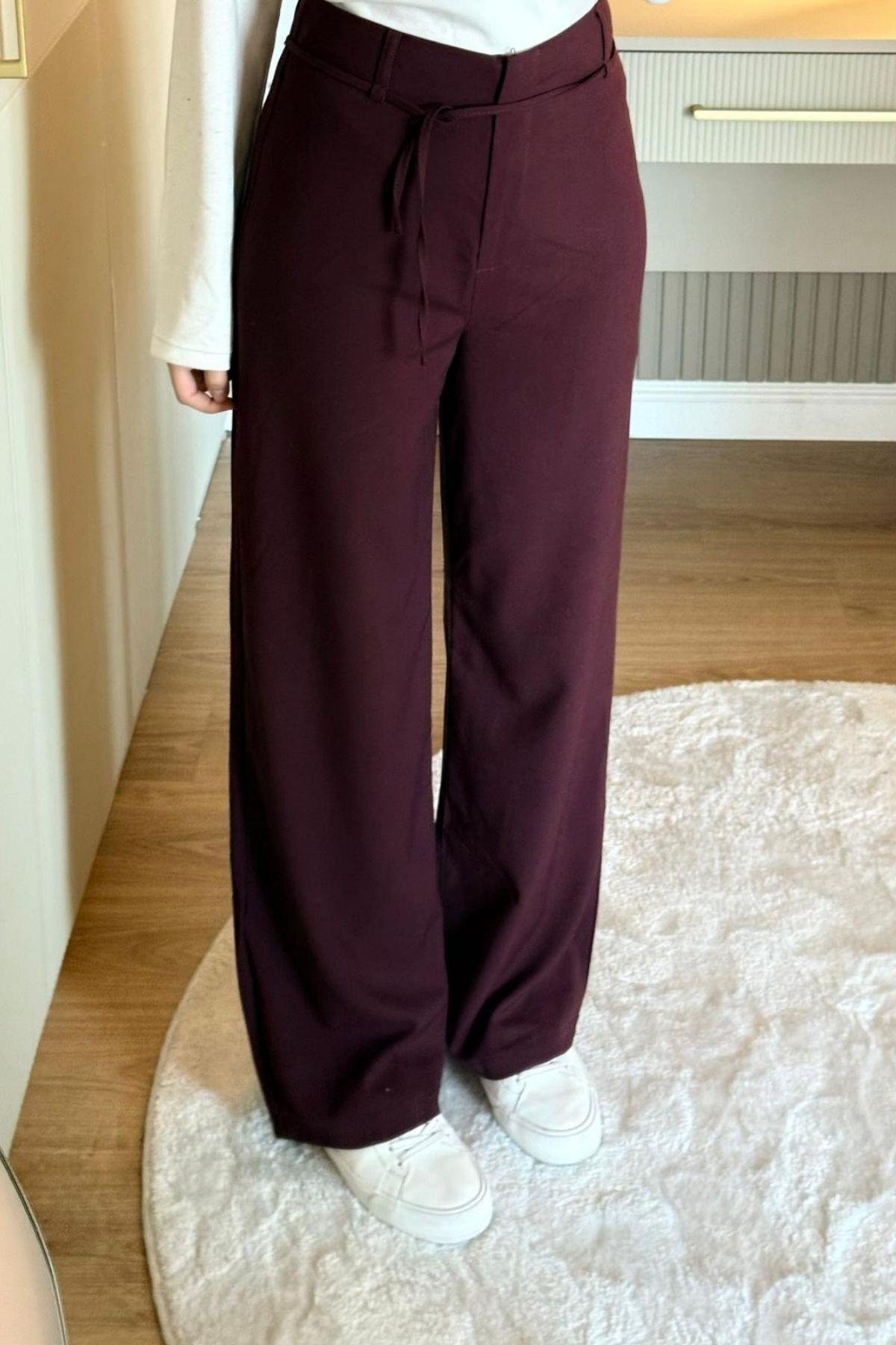 Bunny Palazzo Pantolon Mürdüm, Fiyatları Bunny Palazzo Pantolon Mürdüm- Haza Moda 