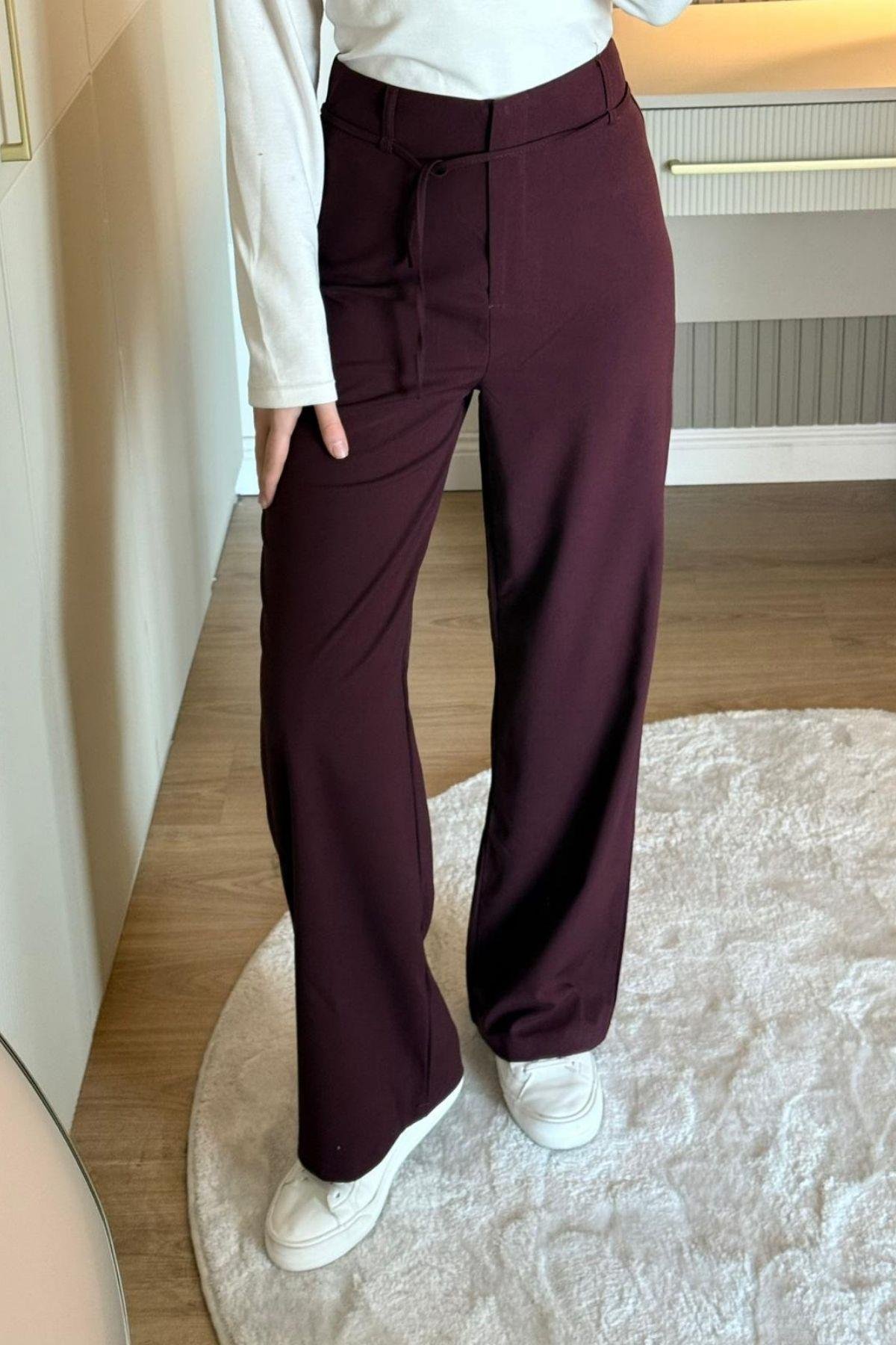 Bunny Palazzo Pantolon Mürdüm, Fiyatları Bunny Palazzo Pantolon Mürdüm- Haza Moda 